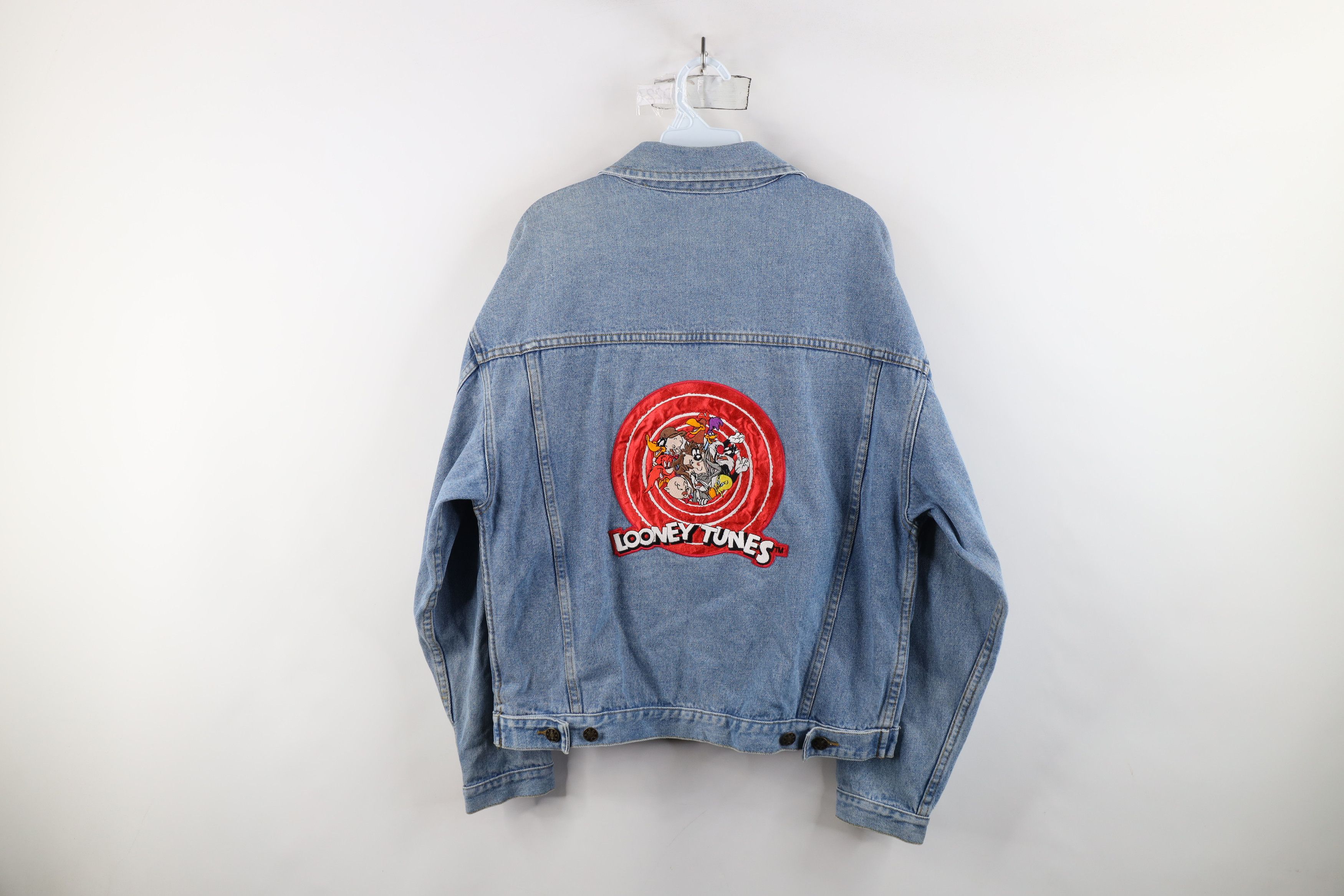 Vintage Vintage 90s Looney Tunes Tweety Bird Denim Trucker Jacket Size L / US 10 / IT 46 - 12 Thumbnail