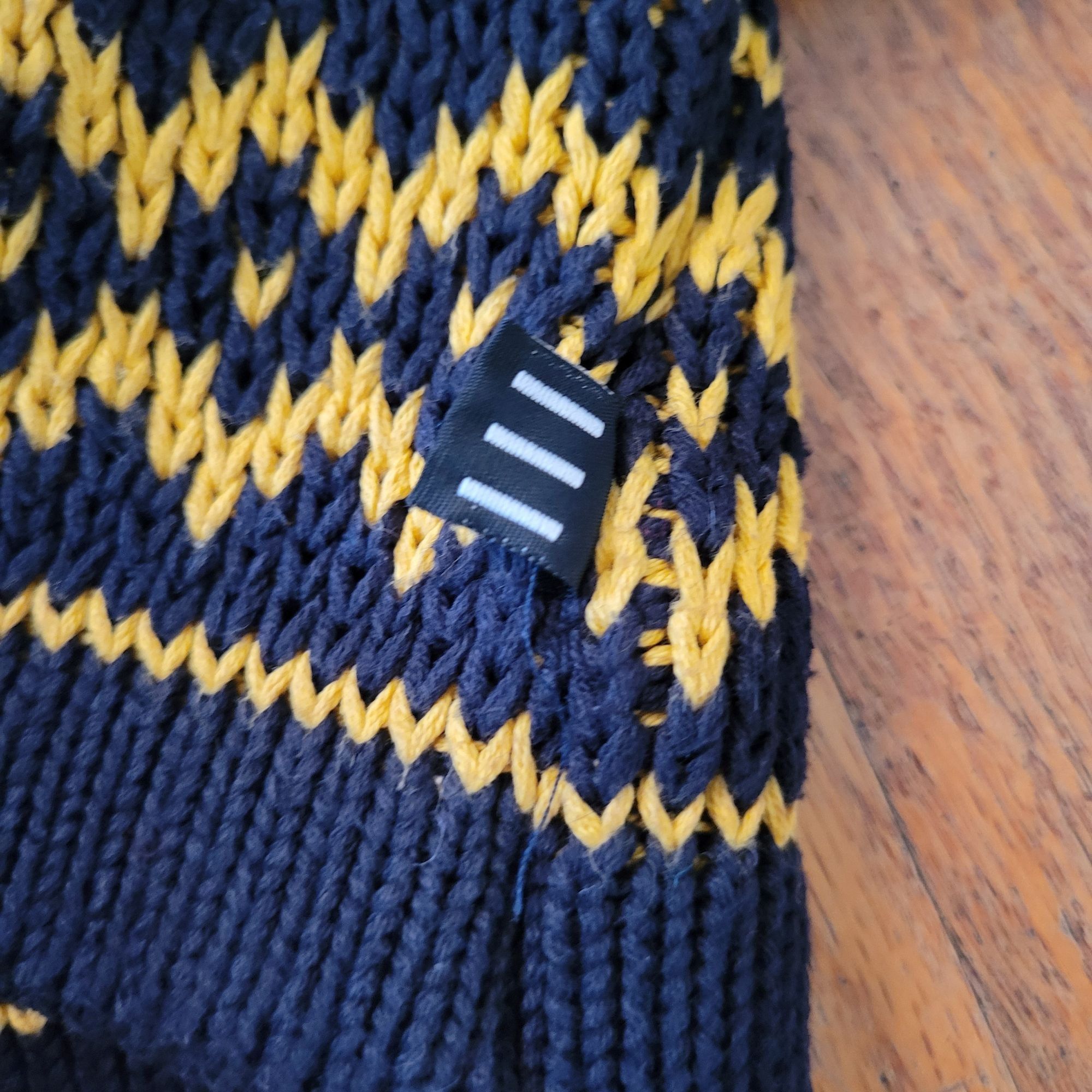 Esprit Vintage Esprit Sport Yellow Navy Blue Geometric Knit Cotton Size US M / EU 48-50 / 2 - 6 Thumbnail