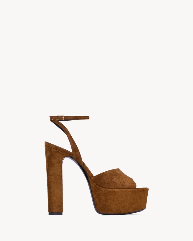 Saint Laurent Paris o1bcso1str0226 Jodie Platform Sandals in Camel Brown Size US 8.5 / IT 38.5 - 1 Thumbnail