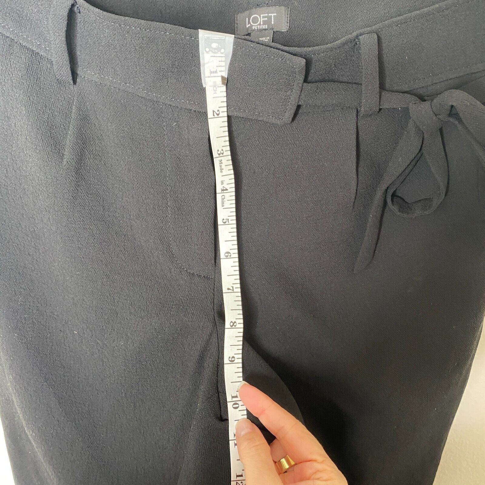 Loft Loft Jet Black Capri Trouser Cute Tie Front 6 Petite Size 28" / US 6 / IT 42 - 9 Thumbnail