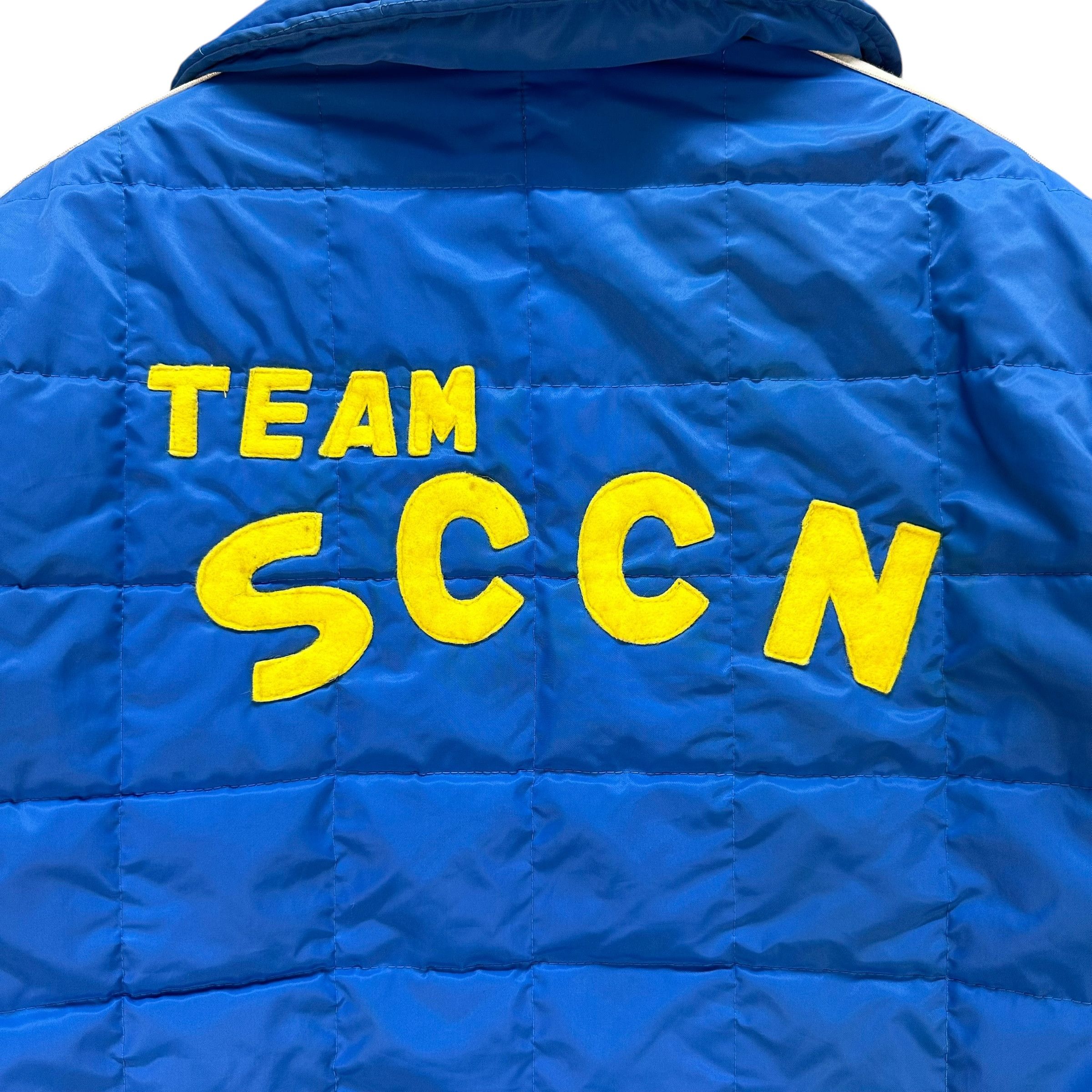 Japanese Brand Vintage 80's Blue Puffer Jacket TEAM SCCN Big Logo #A75-1801 Size US L / EU 52-54 / 3 - 2 Thumbnail