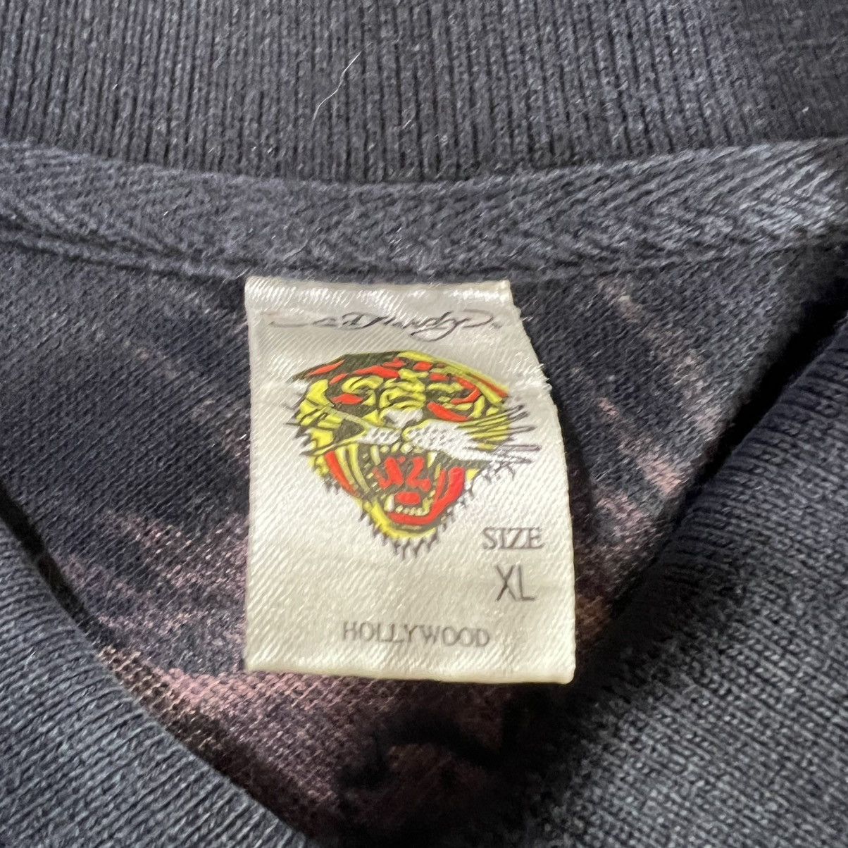Ed Hardy Ed Hardy Distressed Long Sleeve Black Polo Shirt AOP Size US XL / EU 56 / 4 - 16 Thumbnail