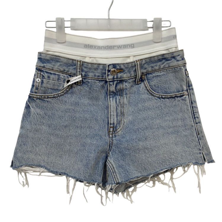 Alexander Wang Alexander Wang Logo Elastic Waist Denim Shorts Size 25 Size 25" / US 0 / IT 36 - 1 Thumbnail