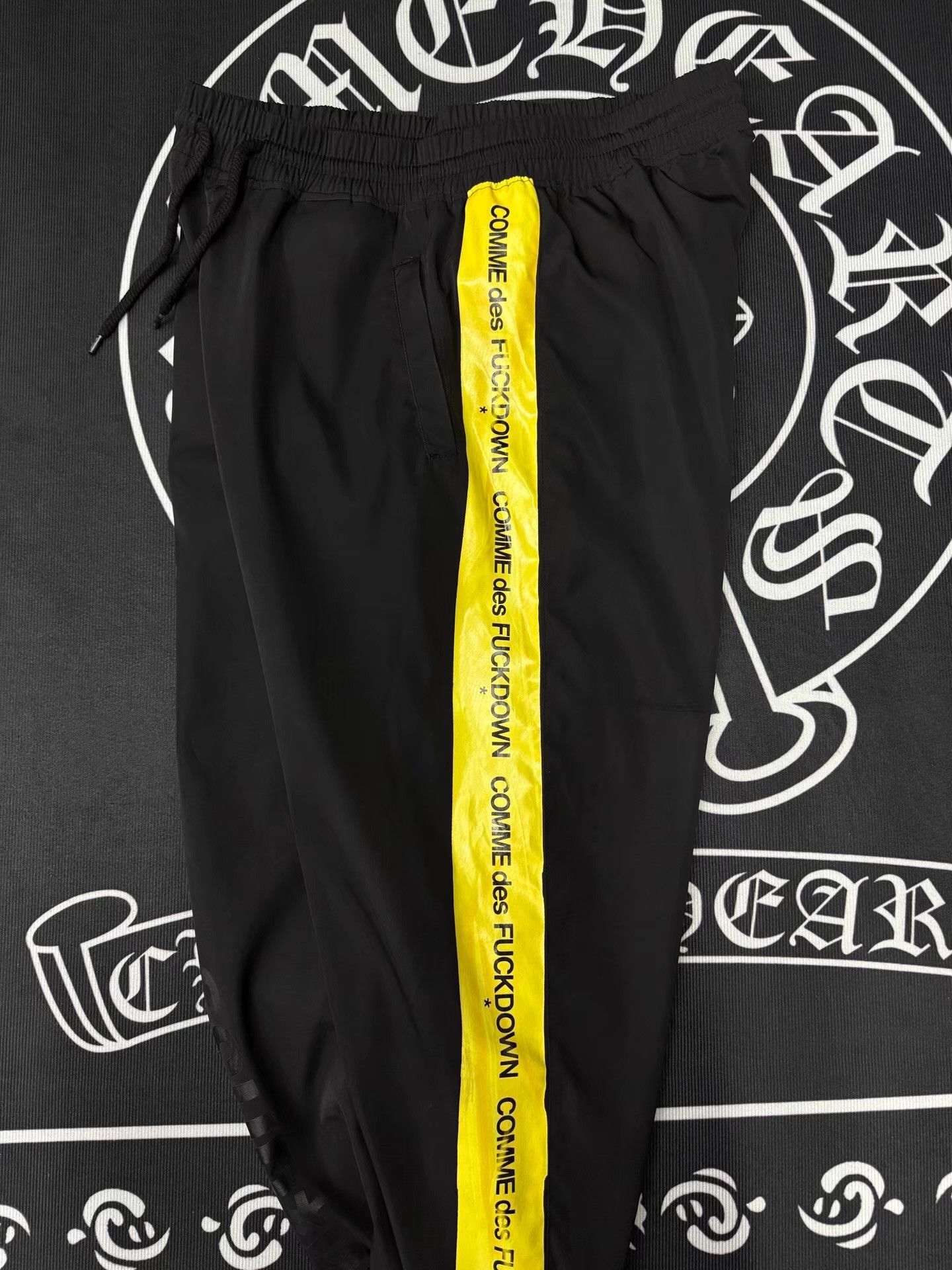 SSUR SSUR Black & Yellow Slogan Striped Pants Q10 Size US 36 / EU 52 - 3 Thumbnail