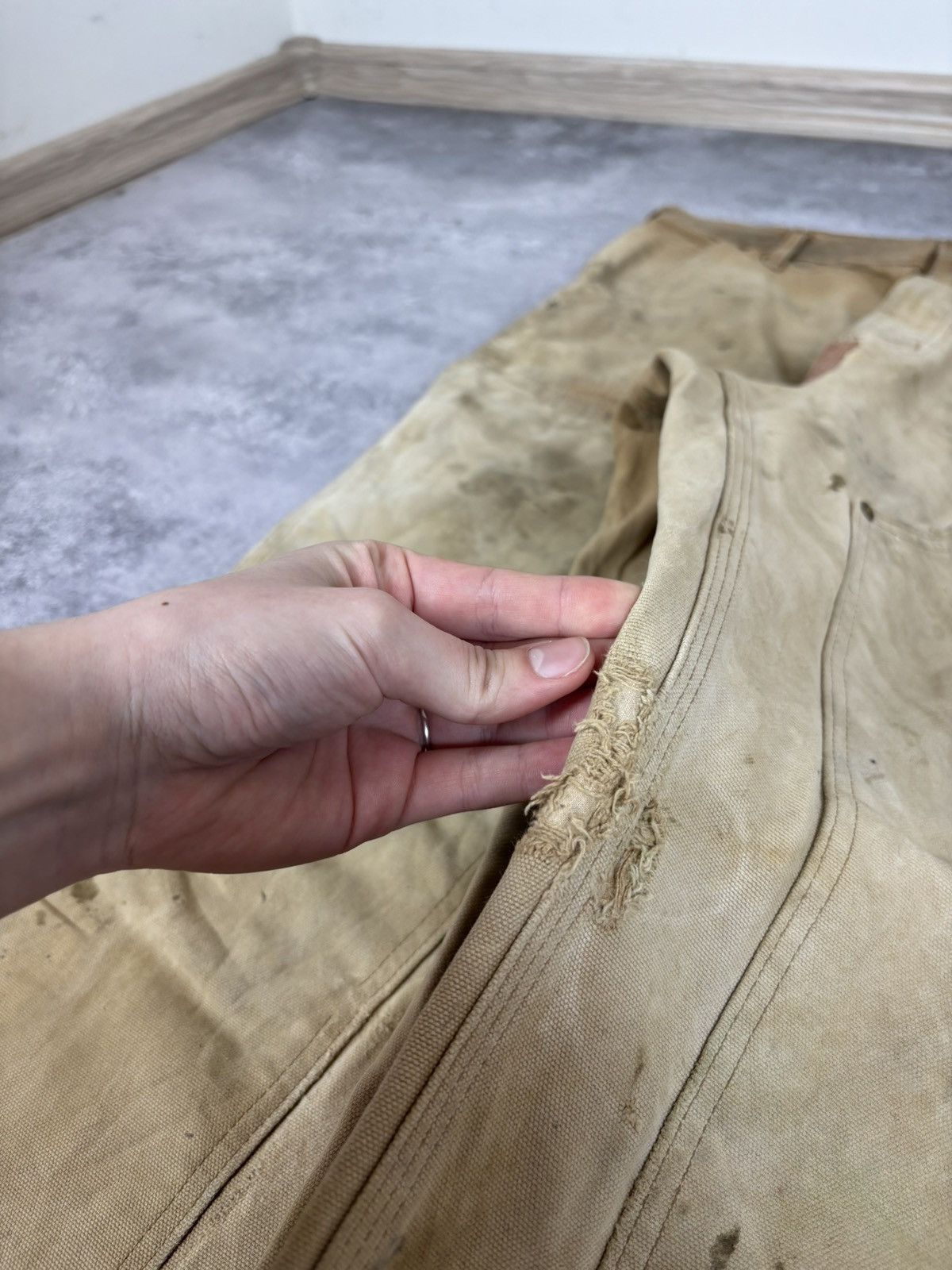 Carhartt Carhartt Men’s Double Knee Pants Jeans Faded USA Workwear Size US 36 / EU 52 - 7 Thumbnail