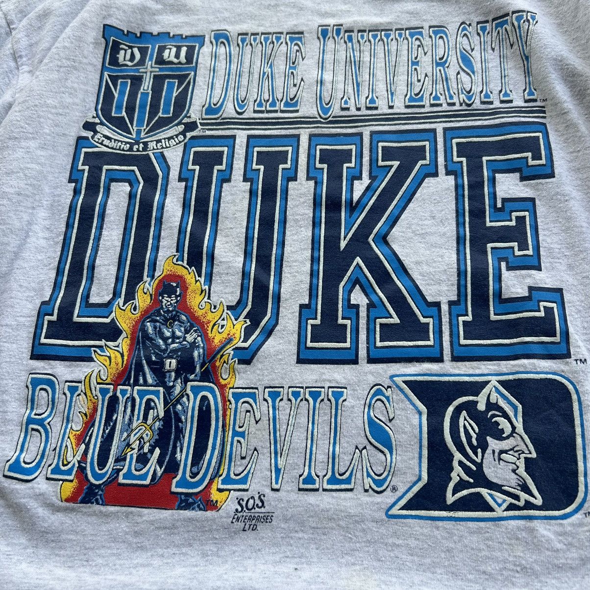 Vintage Vintage 90s Duke University Blue Devils College T Shirt Size US XL / EU 56 / 4 - 9 Thumbnail