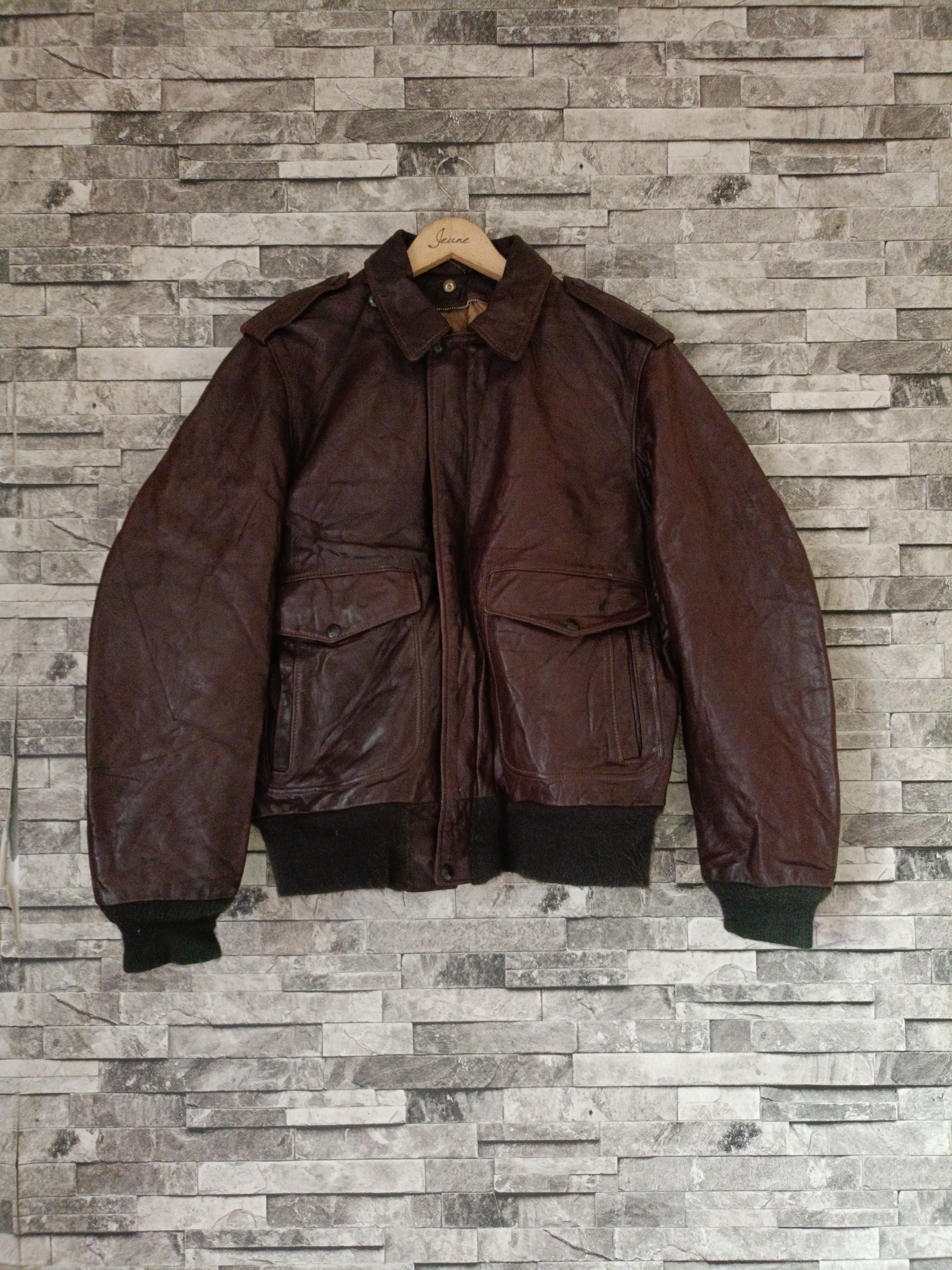 ジャケット・アウター 80s schott A-2 real leather bomber jkt A-2 Flight Jacket