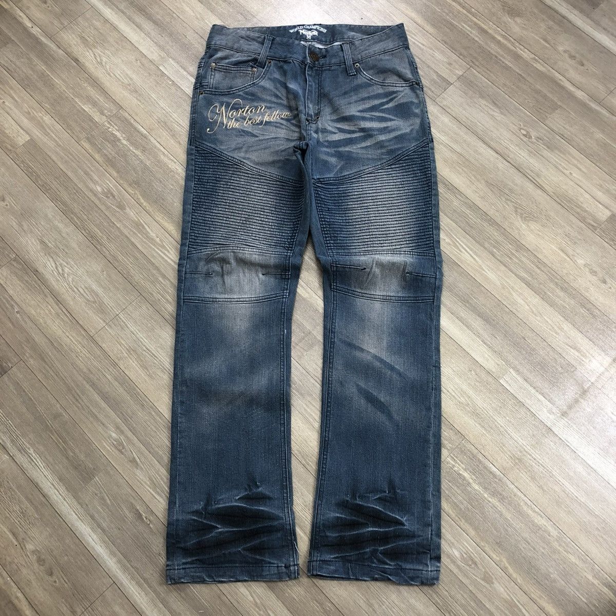 Norton × Sports Specialties 2000s Norton World Champions Biker Jeans Size US 31 - 1 Thumbnail