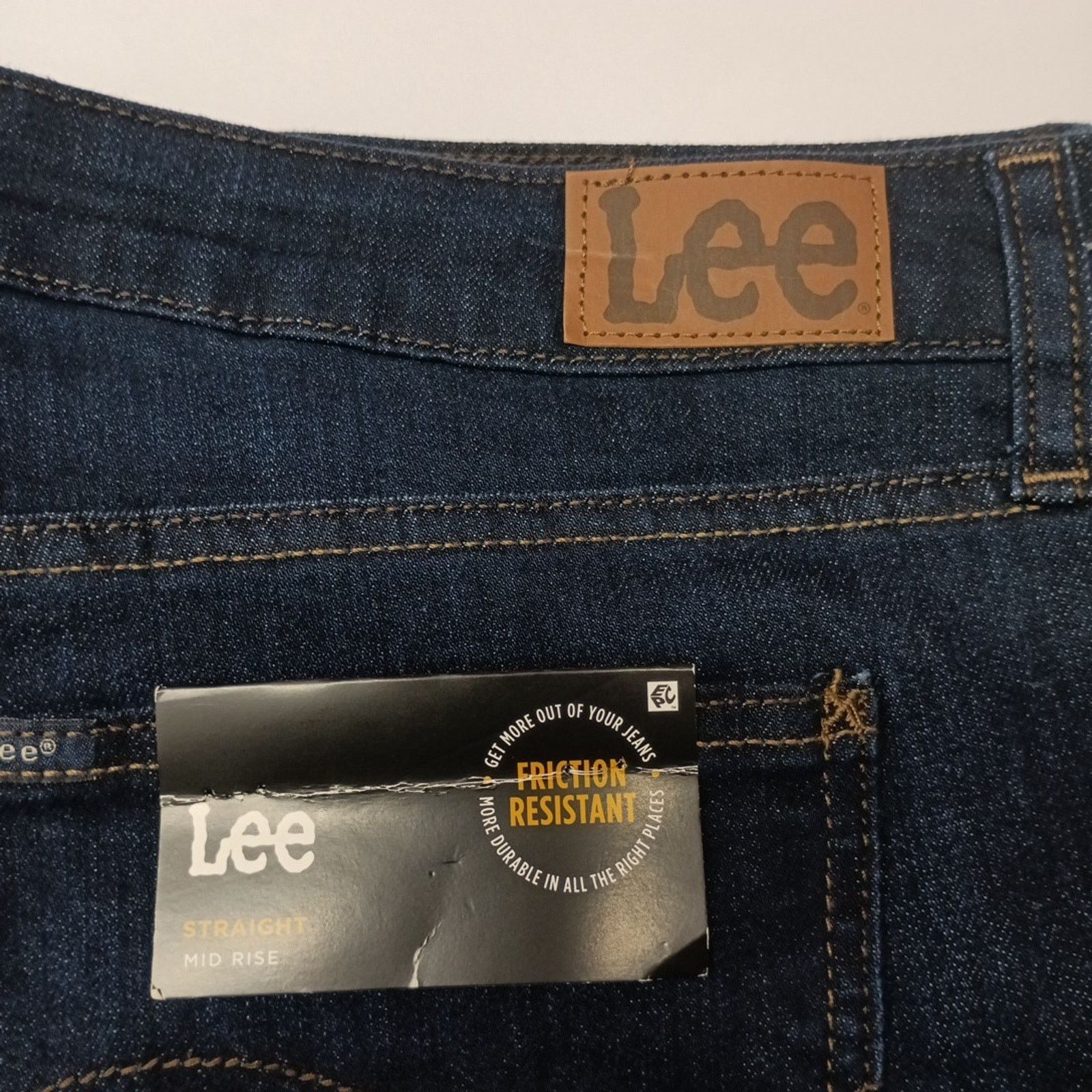 Lee Lee Straight Jeans Womens 20 Medium Size 40x30 Blue Mid Rise Size 42" / US 20 - 2 Thumbnail