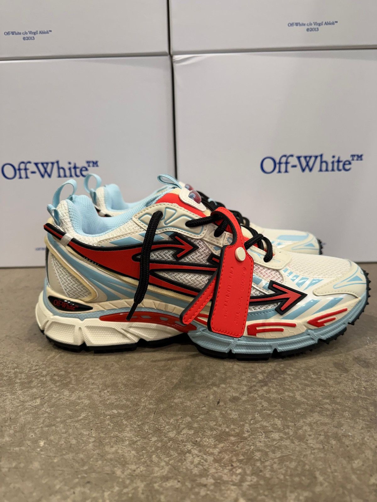 Off-White OFF-WHITE - Be Right Back Mesh Sneakers Powder Blue Cora Size US 8 / EU 41 - 1 Thumbnail