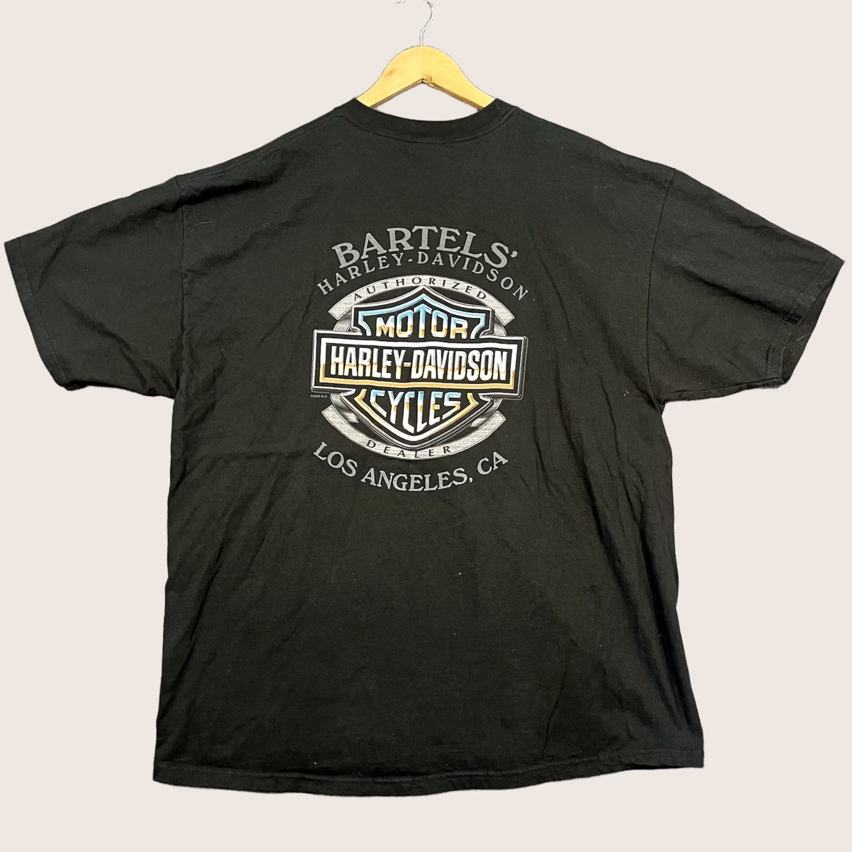 Harley Davidson VINTAGE Harley-Davidson T-Shirt Mens 2XL Chrome Los Angeles Biker Flames Black Size US XXL / EU 58 / 5 - 1 Thumbnail