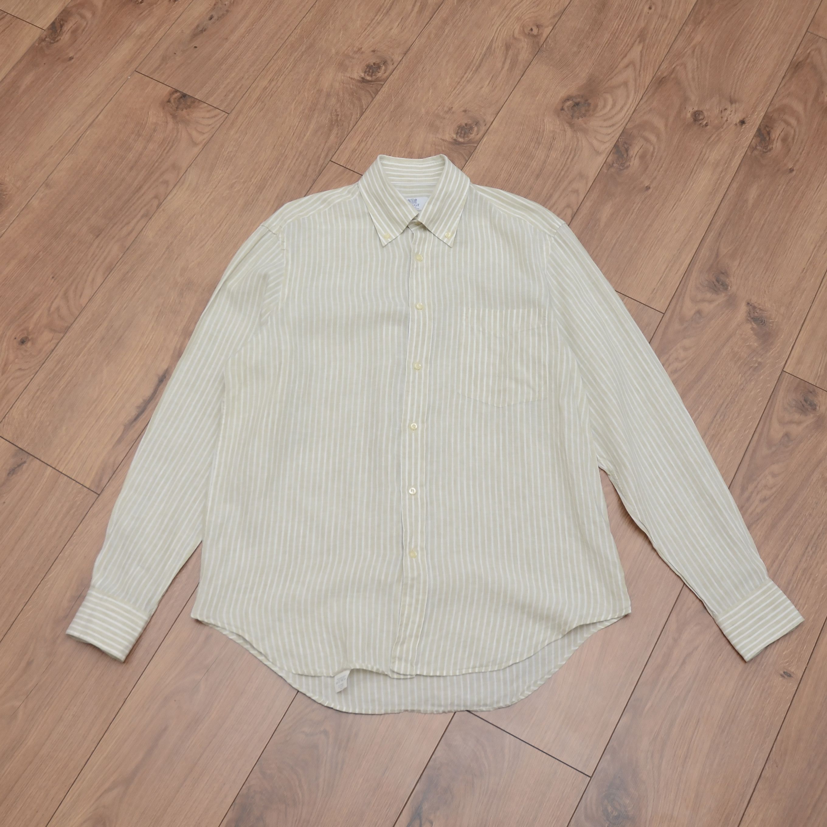 Boggi Boggi Milano 100% Pure Linen Shirt Striped Size US L / EU 52-54 / 3 - 4 Thumbnail
