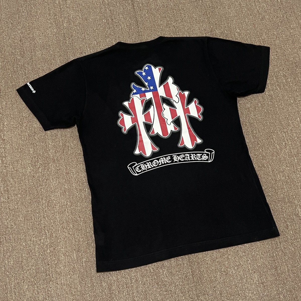 Pre-owned Chrome Hearts Chrome Hears Triple Cross Tee In Black