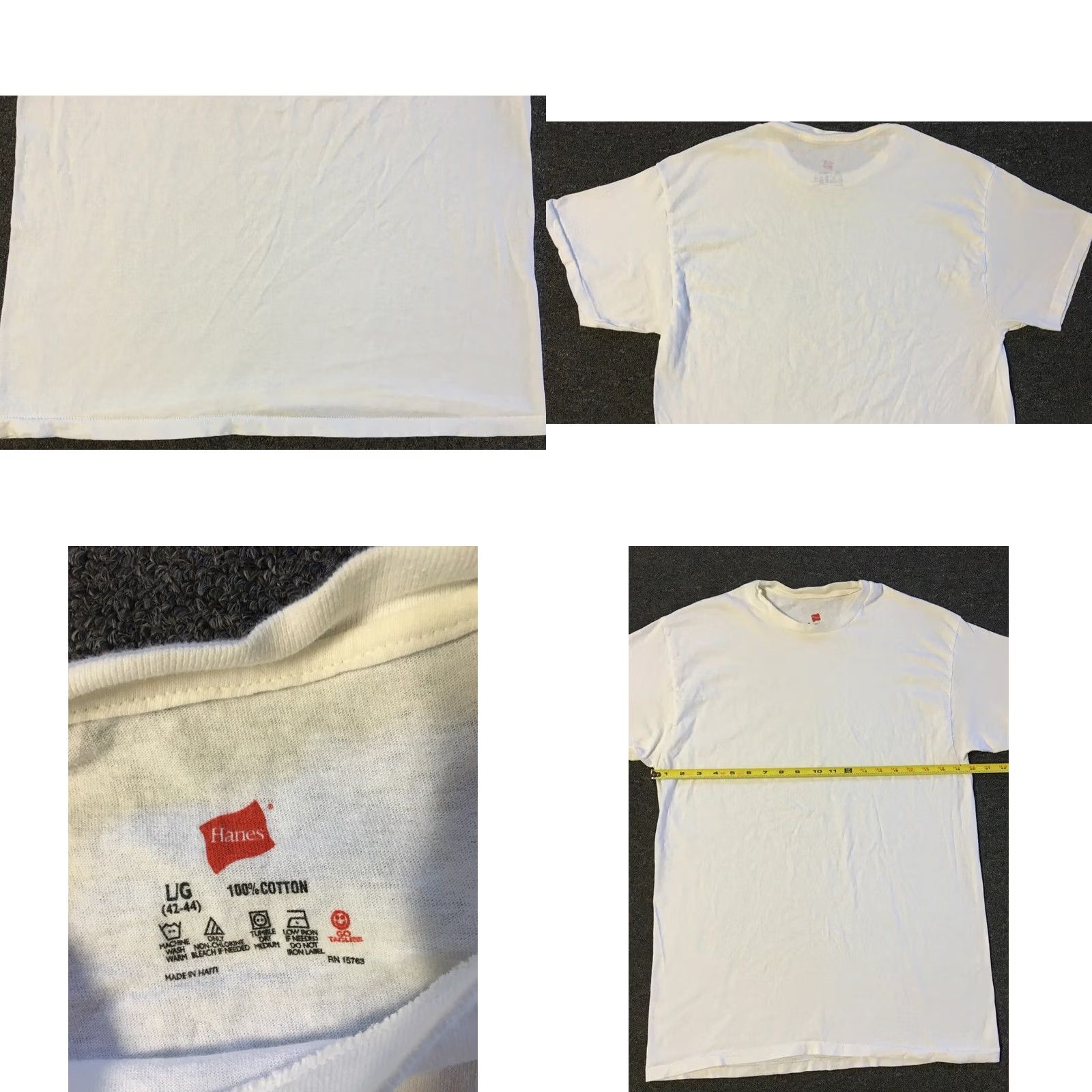 Hanes VINTAGE Hanes Shirt L White 90s Grunge Biker Punk Skate Surf Trucker Track PE 80s 90s Mens Shirt Size US L / EU 52-54 / 3 - 8 Thumbnail
