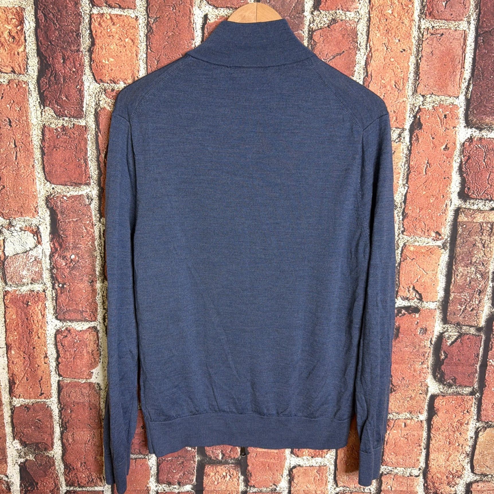 Brooks Brothers Brooks Brothers Sweater Mens L Blue Full Zip Merino Wool Knit Zip Pullover Casual Travel Workwear All Seasons Regular Size US L / EU 52-54 / 3 - 3 Thumbnail