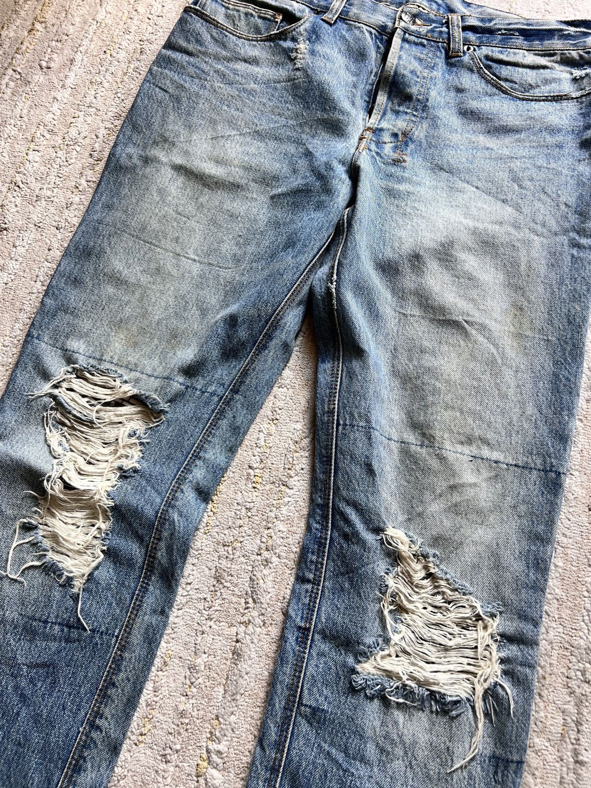Ksubi × Le Grande Bleu (L.G.B.) Ksubi Geegee Slummin Slim Distressed Jeans Size US 34 / EU 50 - 4 Thumbnail
