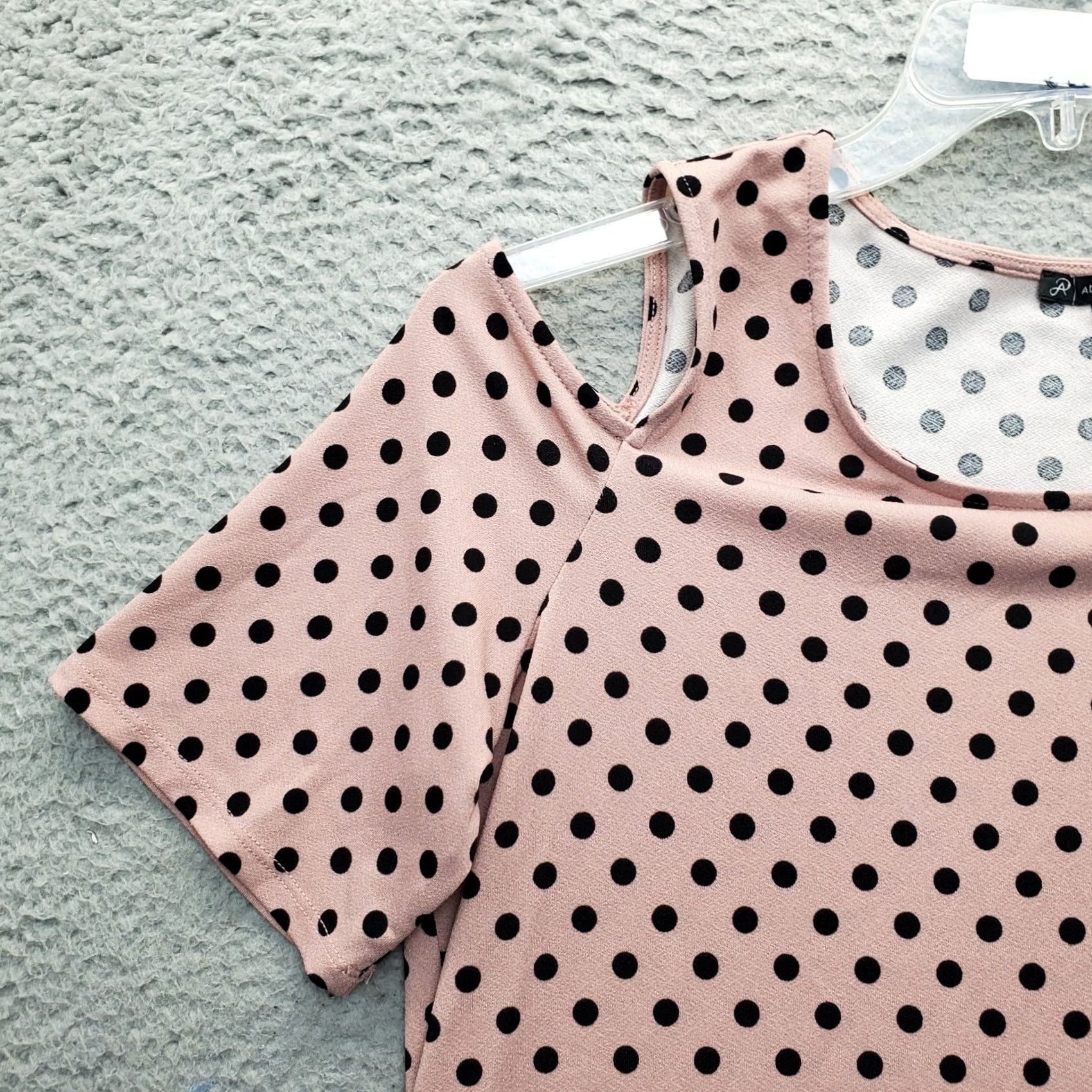 Adrianna Papell Adrianna Papell Blouse Womens Size L Polka Dot Cold Shoulder Sleeve Multicolor Top Size L / US 10 / IT 46 - 4 Thumbnail