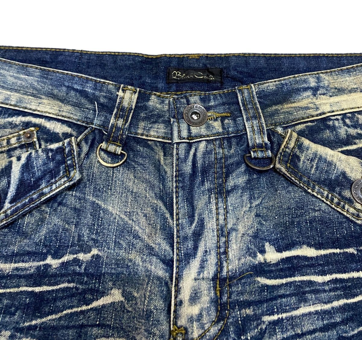 If Six Was Nine Rare Design Vintage Brand Black Crown Flared Jeans 1990s Size US 32 / EU 48 - 3 Thumbnail