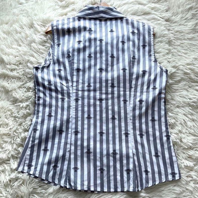 Vivienne Westwood Vivienne Westwood Vintage bow Saturn printed sleeveless sh Size L / US 10 / IT 46 - 9 Thumbnail