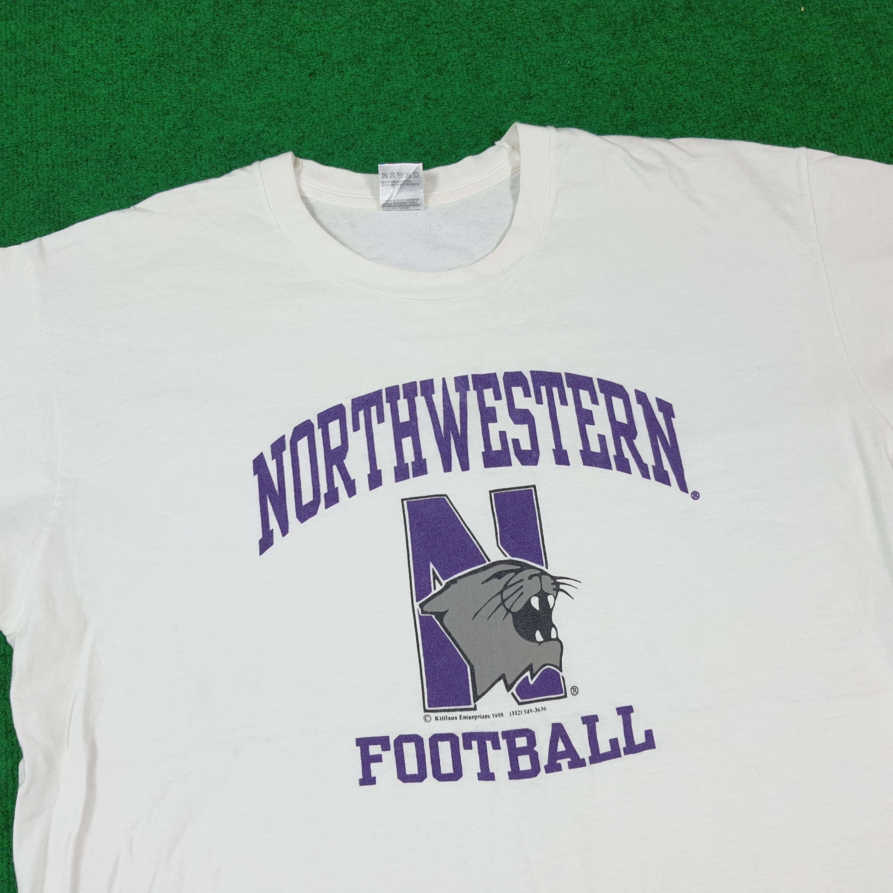 Fruit Of The Loom Vintage Northwestern Wildcats Football NFL Tshirt C285N58 Size US L / EU 52-54 / 3 - 2 Thumbnail