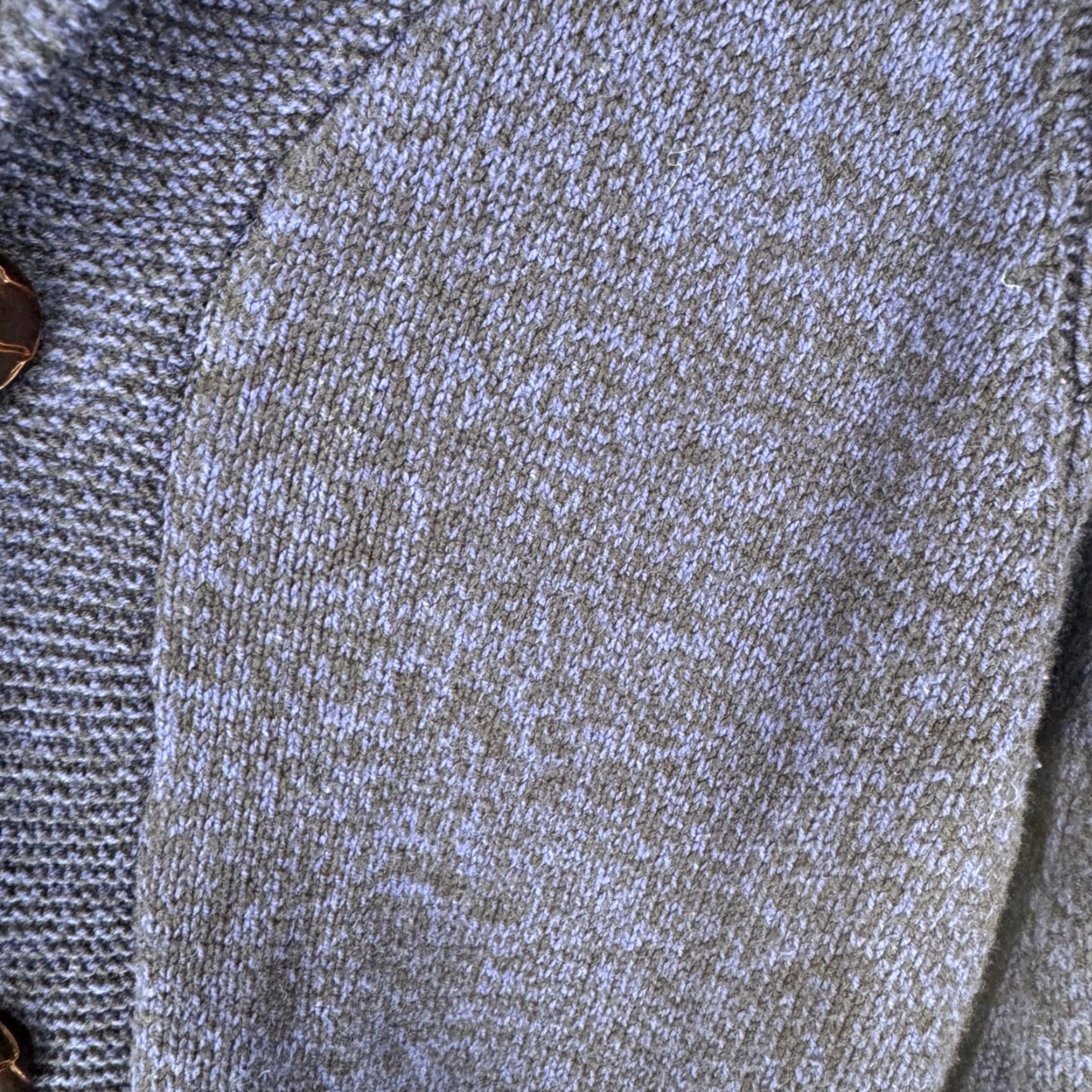 Roundtree & Yorke Men Cable Knit Fisherman Cardigan Sweater Shawl Collar Elbow Patch Button Blue M Size US M / EU 48-50 / 2 - 6 Thumbnail