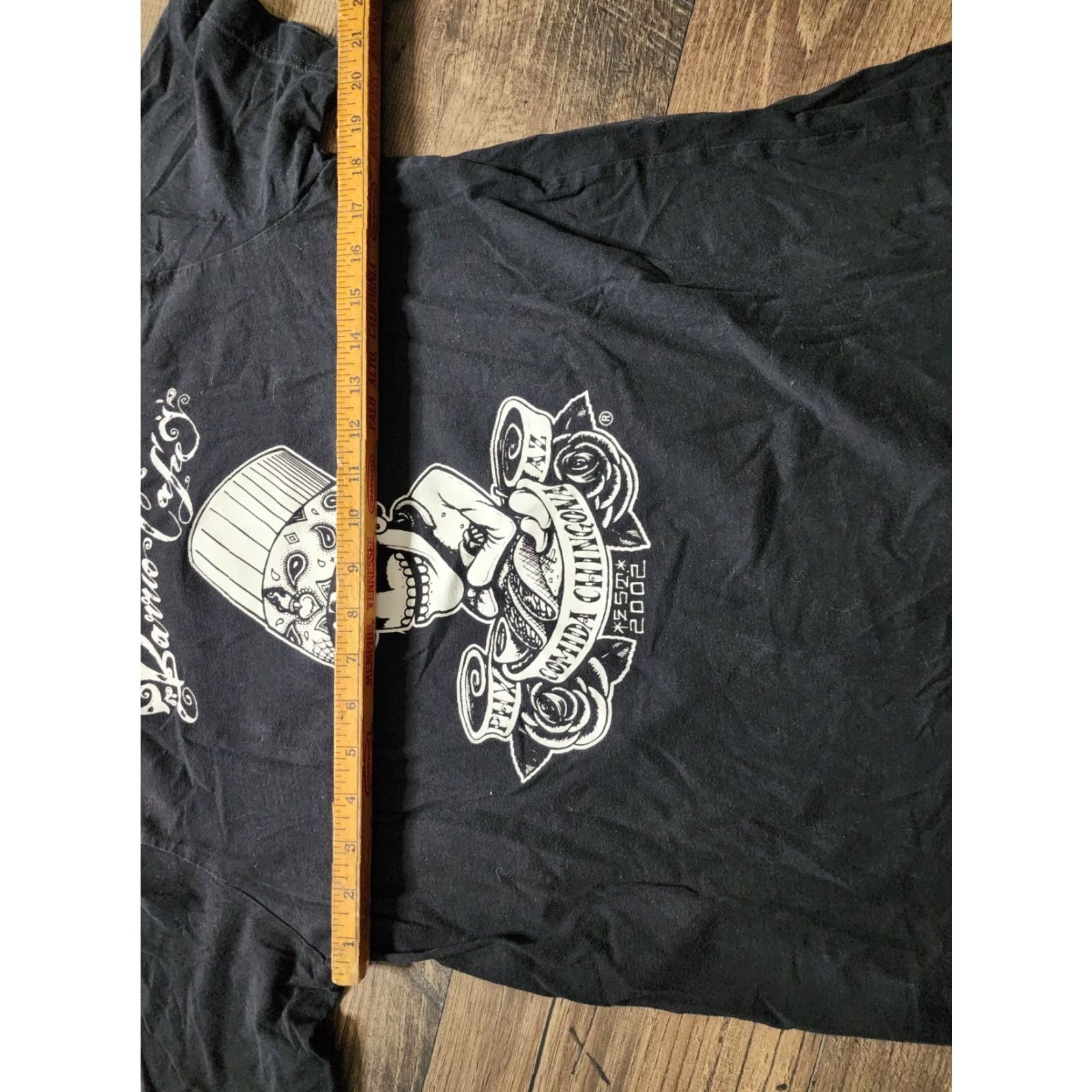 Doublet Mens S Canvas T-Shirt Regular Crew Neck Black Skull Skeleton Barrio Cafe Restaurant Phoenix AZ Double Sided Size US S / EU 44-46 / 1 - 6 Thumbnail