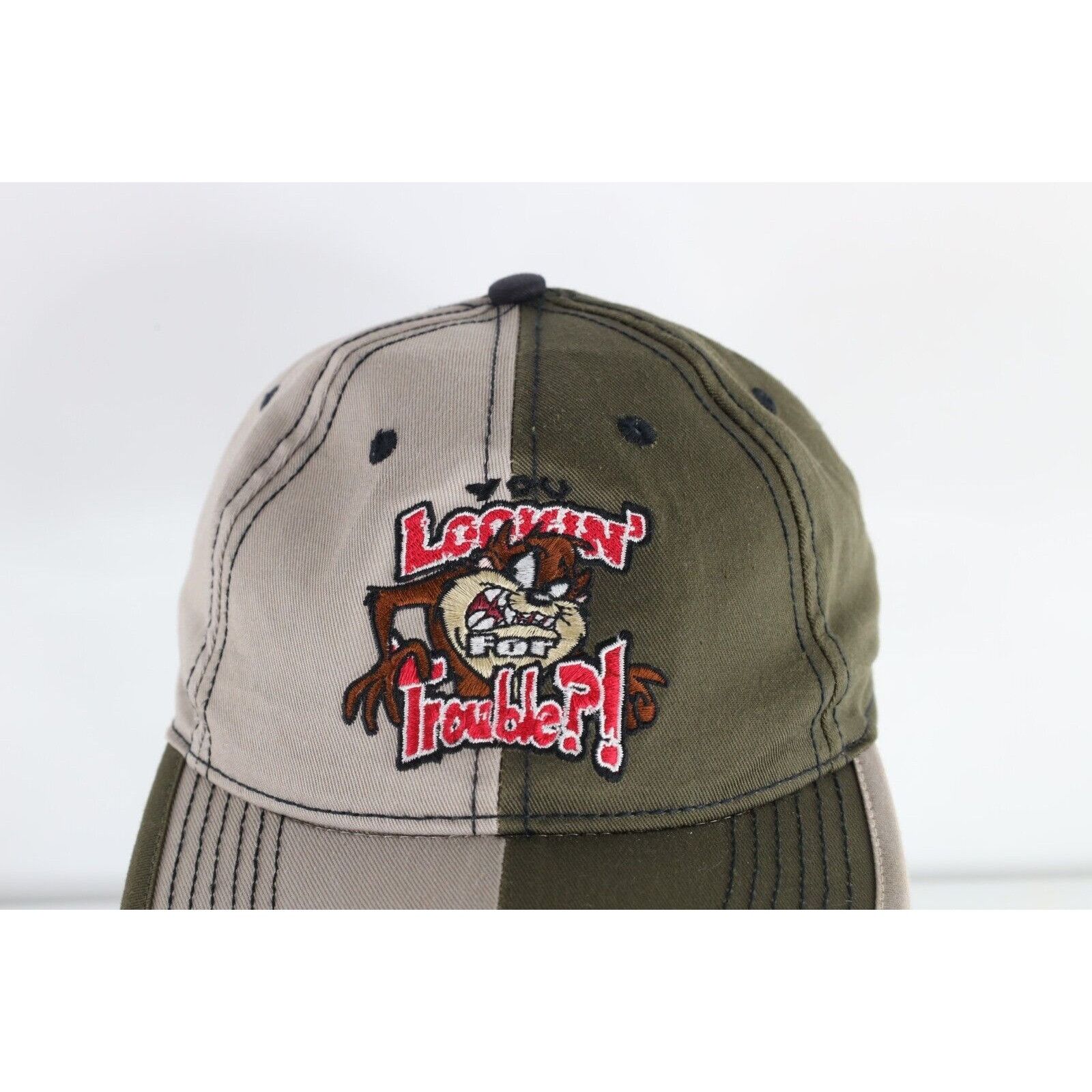 Vintage Vintage 90s Looney Tunes Taz You Looking For Trouble Hat Size ONE SIZE - 3 Thumbnail