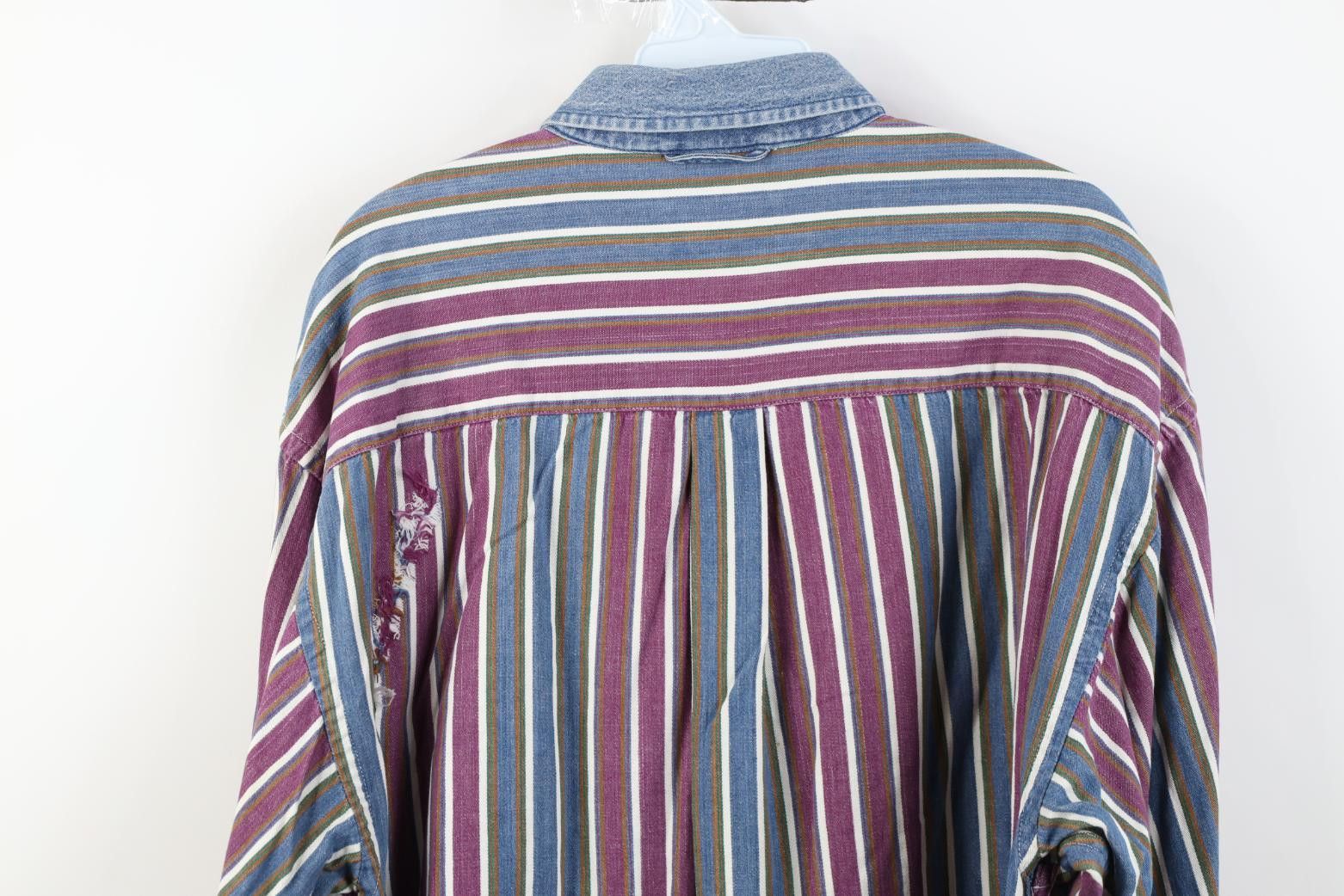 Vintage Vintage 90s Streetwear Striped Collared Button Down Shirt Size US L / EU 52-54 / 3 - 13 Thumbnail