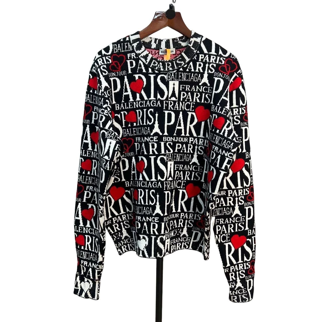 Balenciaga Balenciaga Paris Heart Logo Sweater Size XS Size US XS / EU 42 / 0 - 1 Thumbnail