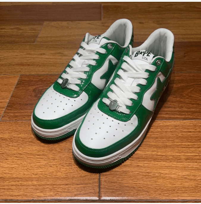 Bape A BATHING APE low-top men's white and green Size US 11 / EU 44 - 1 Thumbnail