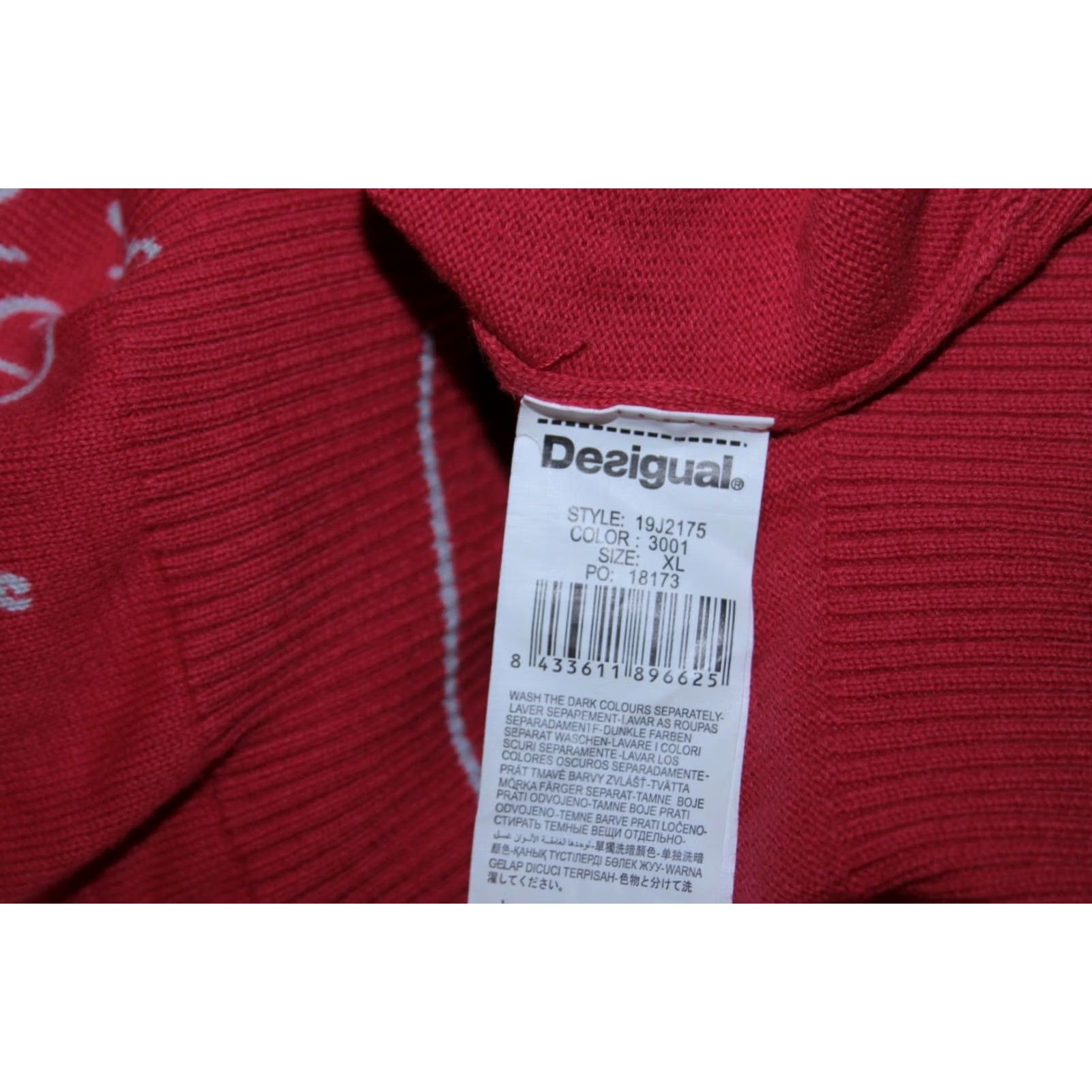 Desigual Desigual womens red cotton jumper pullover Size XL Size XL / US 12-14 / IT 48-50 - 6 Thumbnail