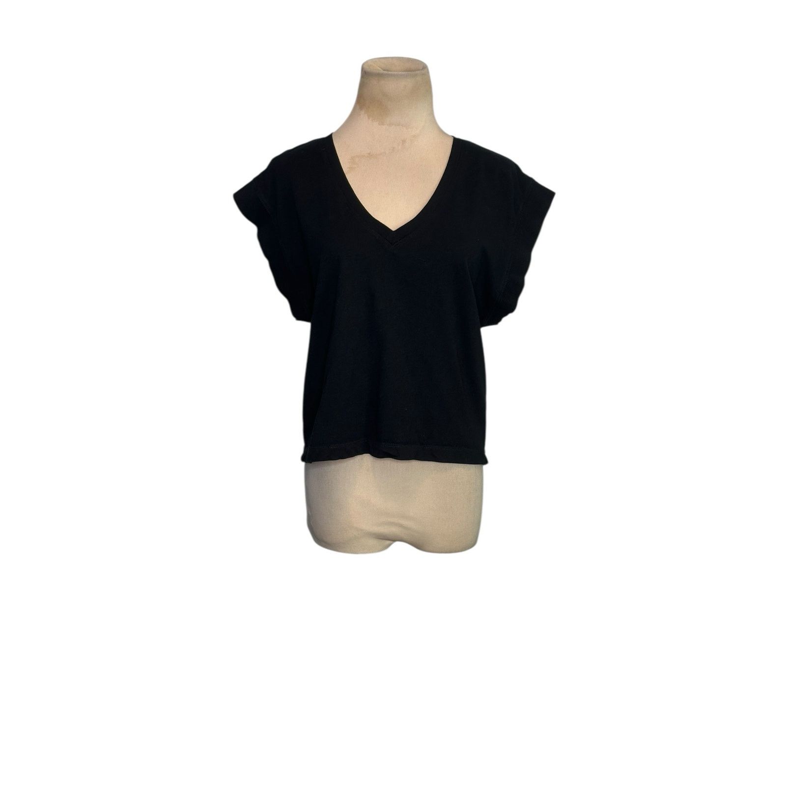 Zara Zara black short sleeves V neck top size XS Size XS / US 0-2 / IT 36-38 - 14 Thumbnail