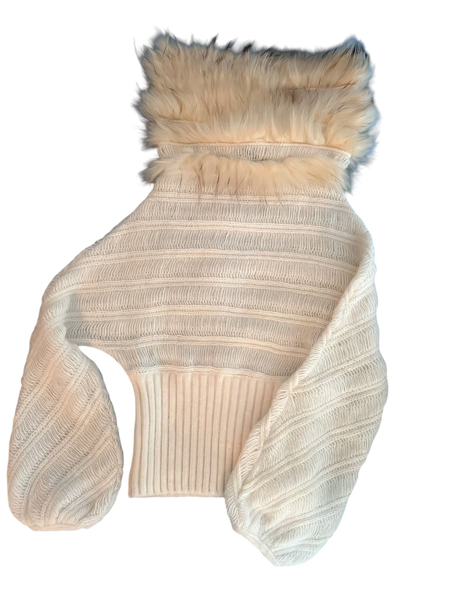 Roberto Cavalli FUR COLLAR ANGORA WOOL SWEATER Size S / US 4 / IT 40 - 5 Thumbnail