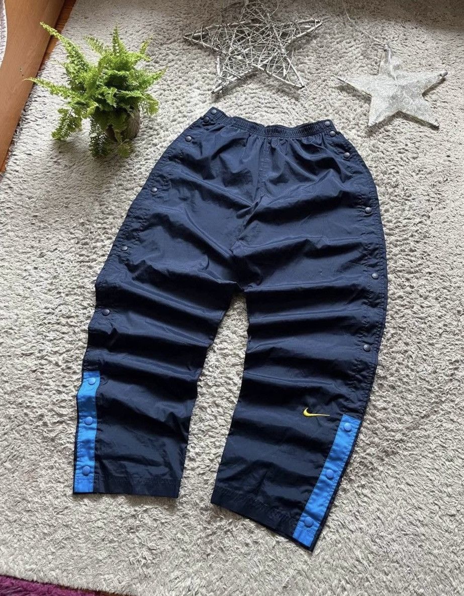 Nike 90s Nike Vintage Retro Track Swoosh Logo Drill Pants Rare Size US 33 - 1 Thumbnail
