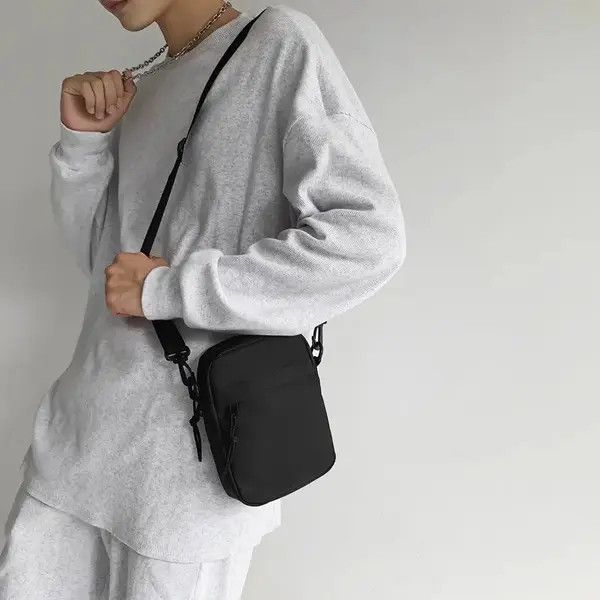 Other Casual Canvas Sling with Zipper Small Shoulder Bag Size ONE SIZE - 4 Thumbnail