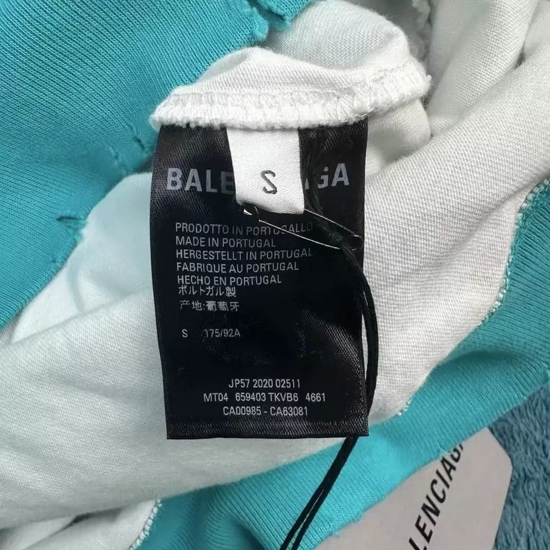 Balenciaga Balenciaga Letter print ripped hooded sweatshirt, sky blue Size US S / EU 44-46 / 1 - 5 Thumbnail