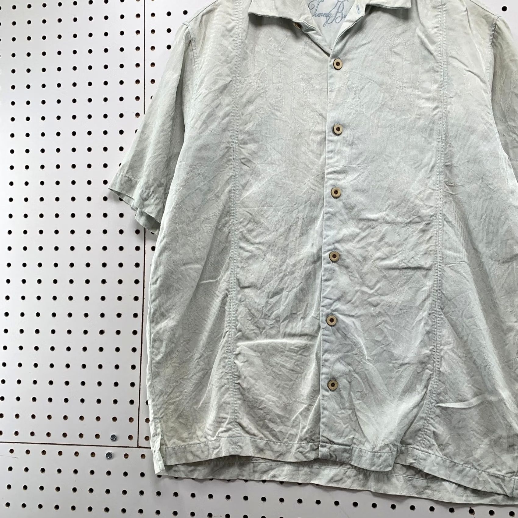 Tommy Bahama Tommy Bahama Shirt Mens Medium Light Blue Embroidered Eagle 100% Silk Button Size US M / EU 48-50 / 2 - 6 Thumbnail