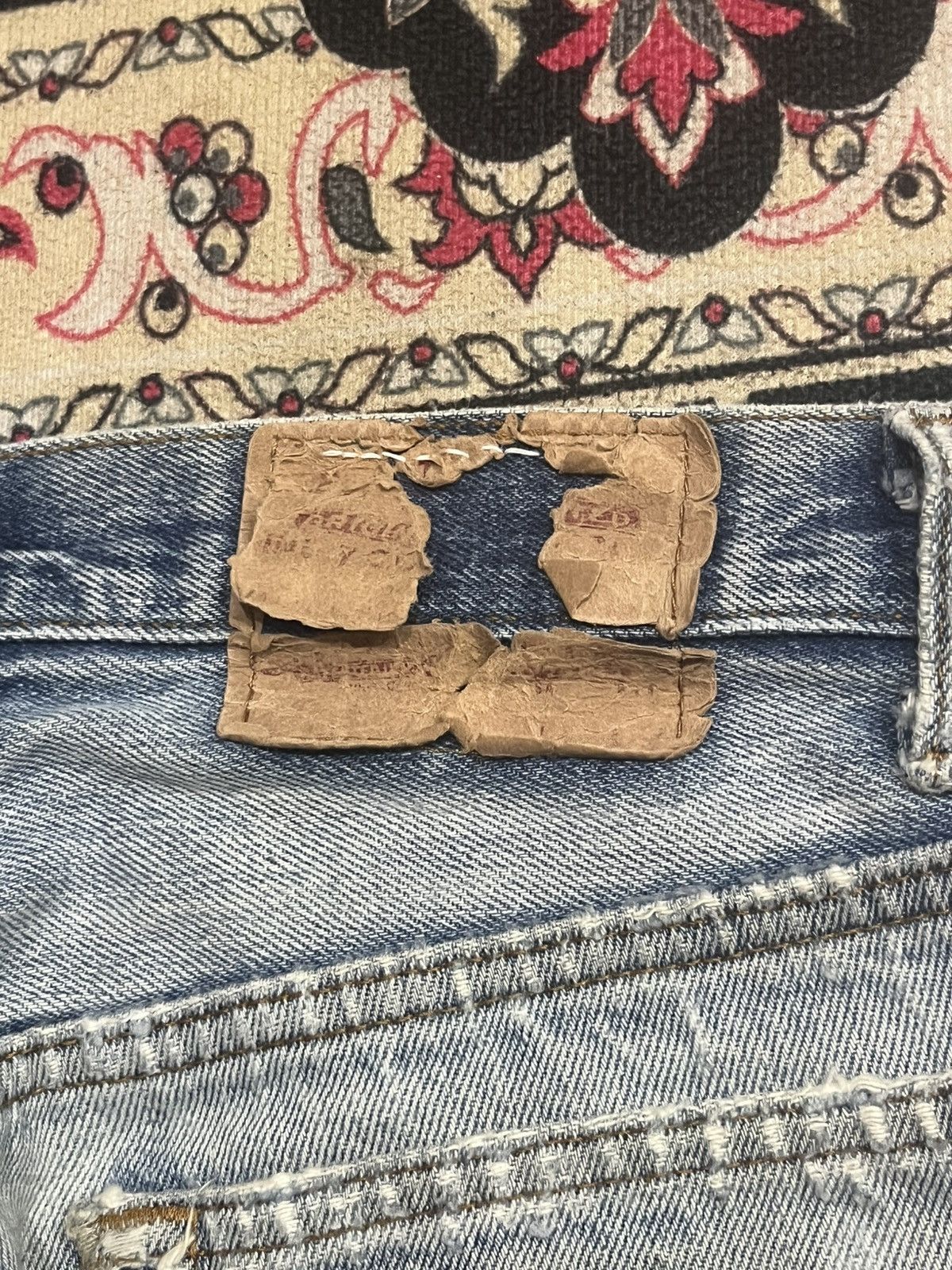 Levi's ⚡️Vintage⚡️80s Levi’s 501 Destroy Buttonfly Blue Washed Jeans Size US 30 / EU 46 - 13 Thumbnail