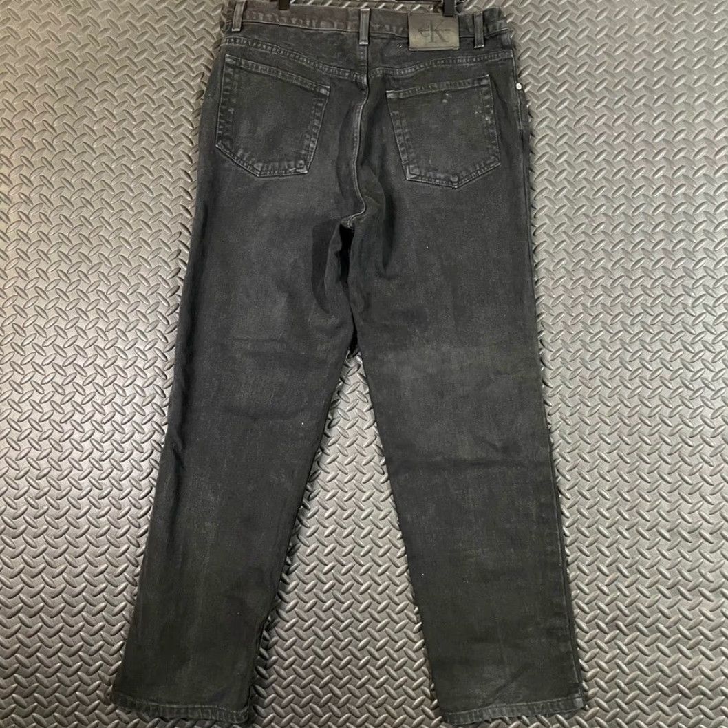 Vintage VINTAGE Calvin Klein Jeans Denim Jeans Black Faded Relax Loose Men's 34X30 Straight 34 Mens Size US 34 / EU 50 - 2 Thumbnail