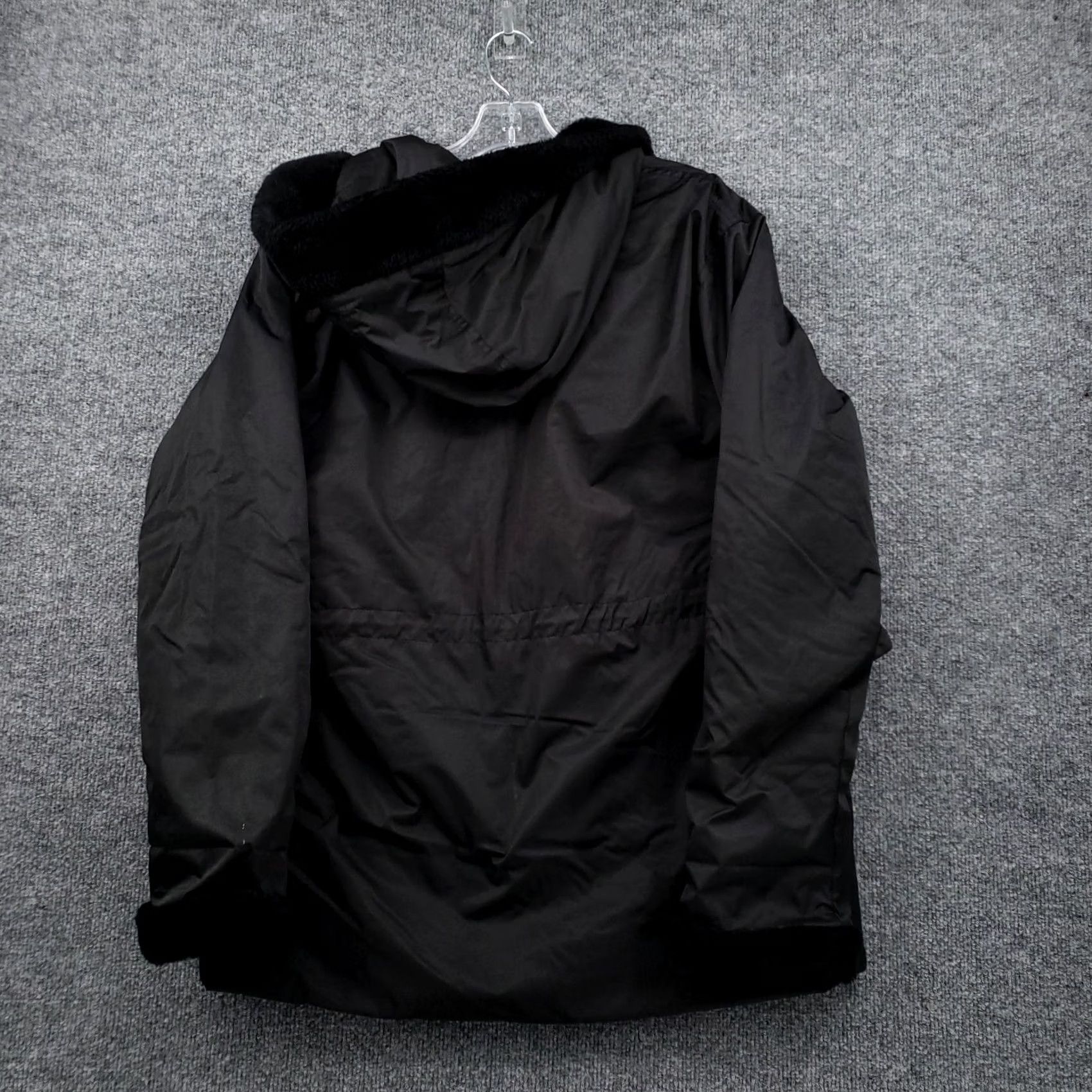 Vintage Tally Ho Jacket M Medium Black Anorak Hooded Fur Trim Full Zip Outerwear Womens Size M / US 6-8 / IT 42-44 - 2 Thumbnail