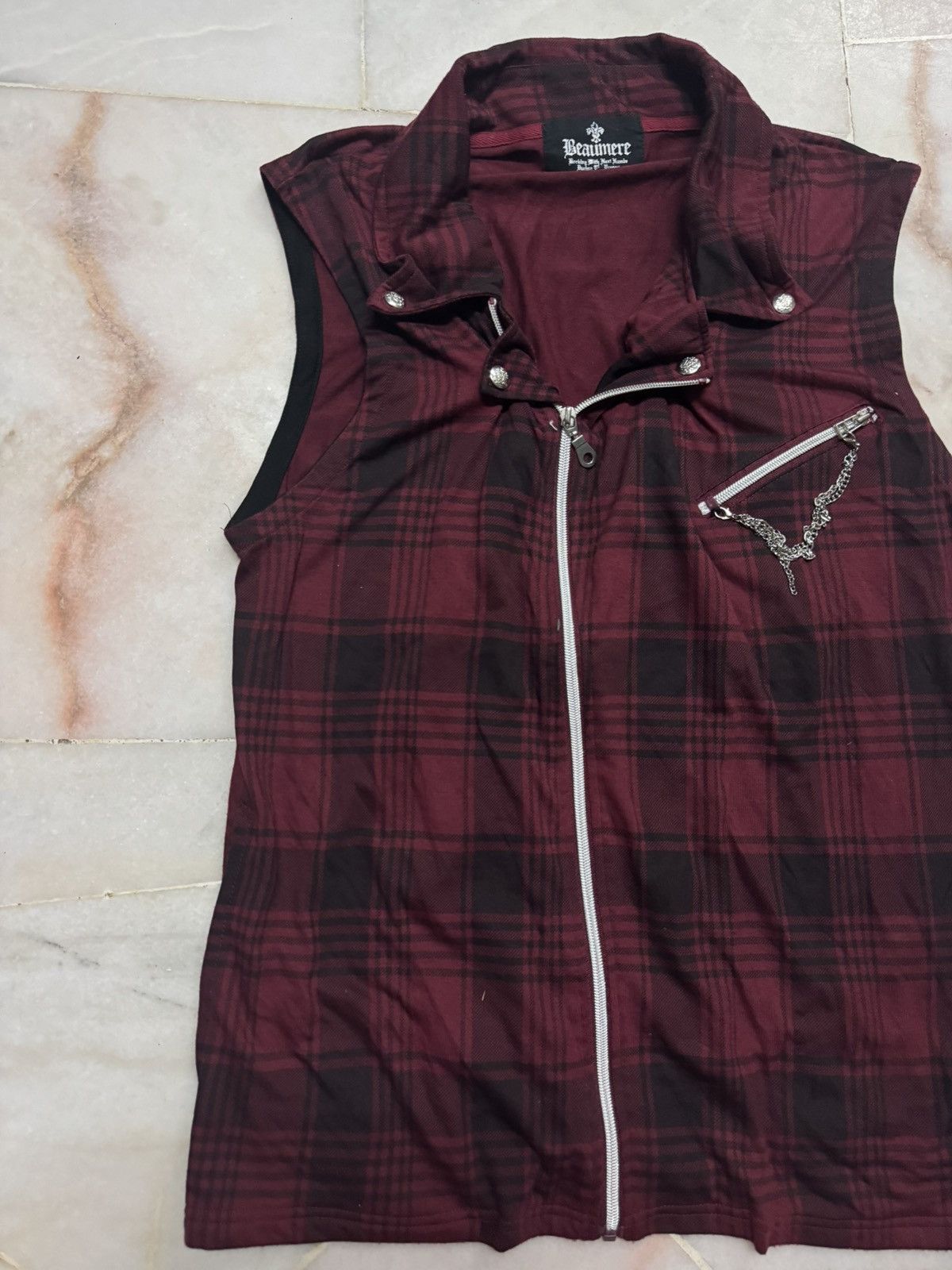 Seditionaries 💥PUNK BEAUMERE CHAIN TANK SLEEVELESS PLAID POEM ZIPPER Size US M / EU 48-50 / 2 - 3 Thumbnail