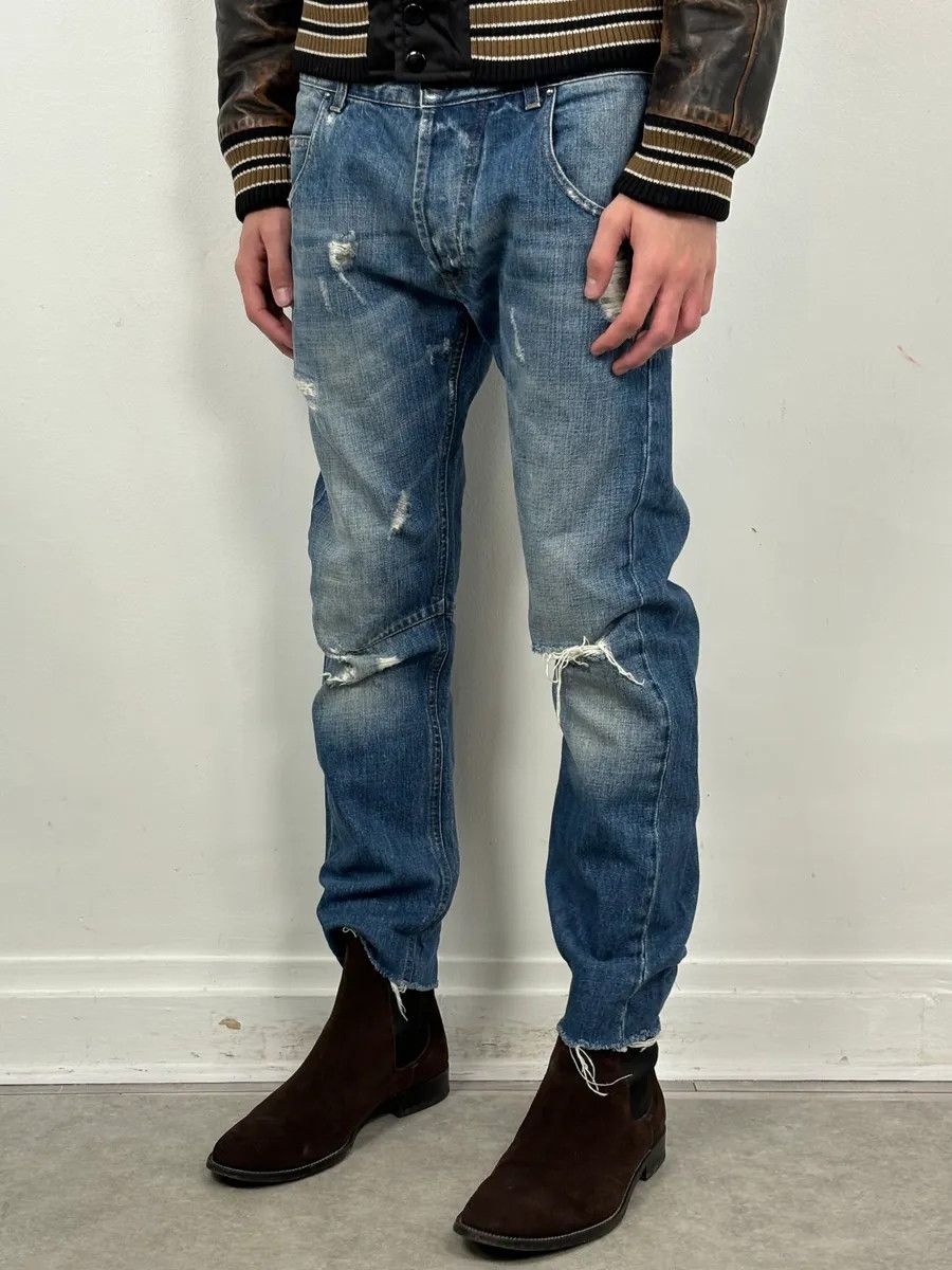 Pierre Balmain SS2012 Pierre Balmain Light Blue Denim Distressed Jeans Size US 31 - 3 Thumbnail