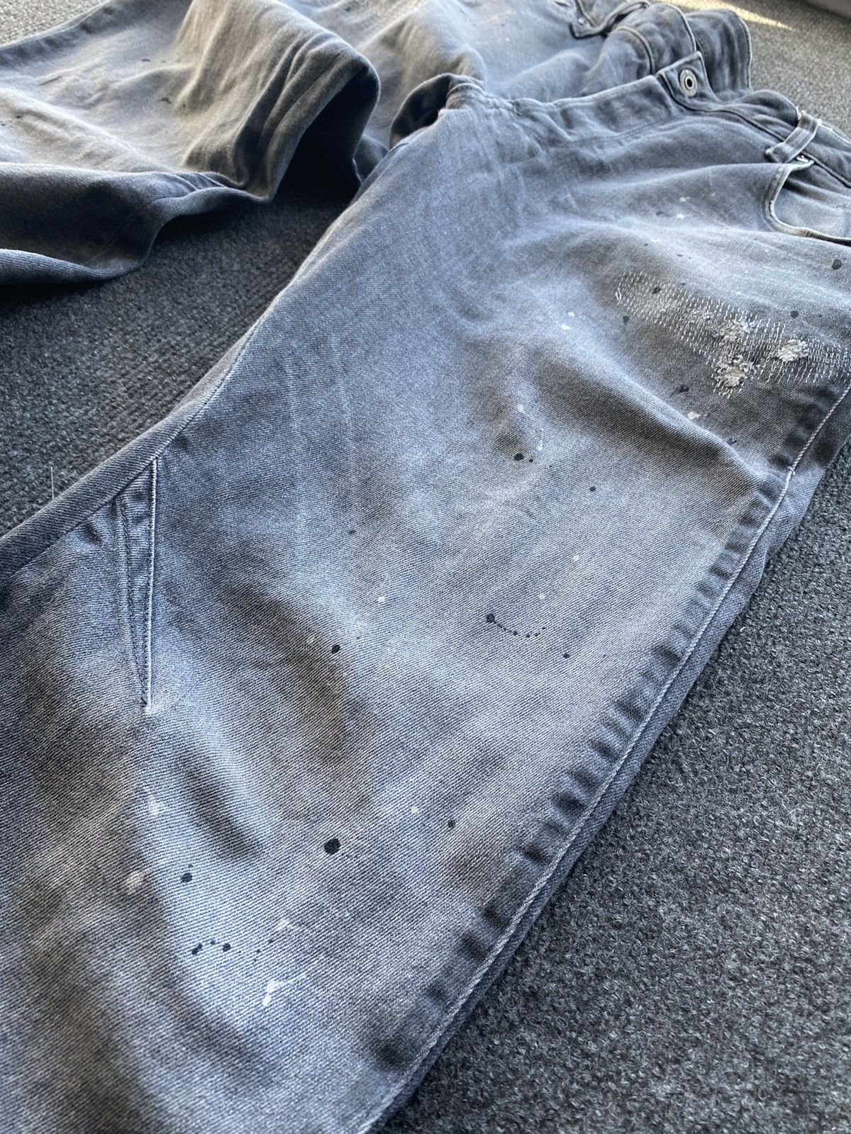 G-Star 🔥Opium Punk G Star arc 3d slim gray distressed jeans men 33 Size US 33 - 4 Thumbnail