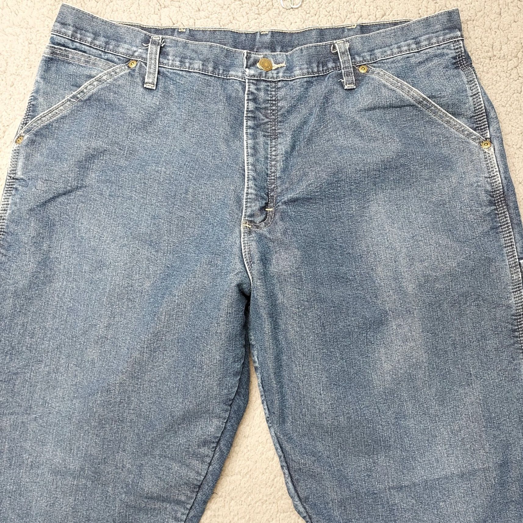 Wrangler Wrangler Jeans Mens 36x30 Denim Carpenter Pants Dark Blue Fleece Lined 5-Pocket Regular Straight Jeans (36x29) Mens Size US 30 / EU 46 - 4 Thumbnail