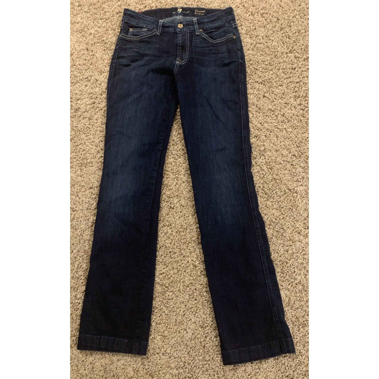 7 For All Mankind 7 For All Mankind Kimmie Jeans Bootcut Regular 28 Blue Denim USA 7 For All Mankind Model Secondary 5-Pocket Mens Womens Girls Boys Size 28" / US 6 / IT 42 - 4 Thumbnail