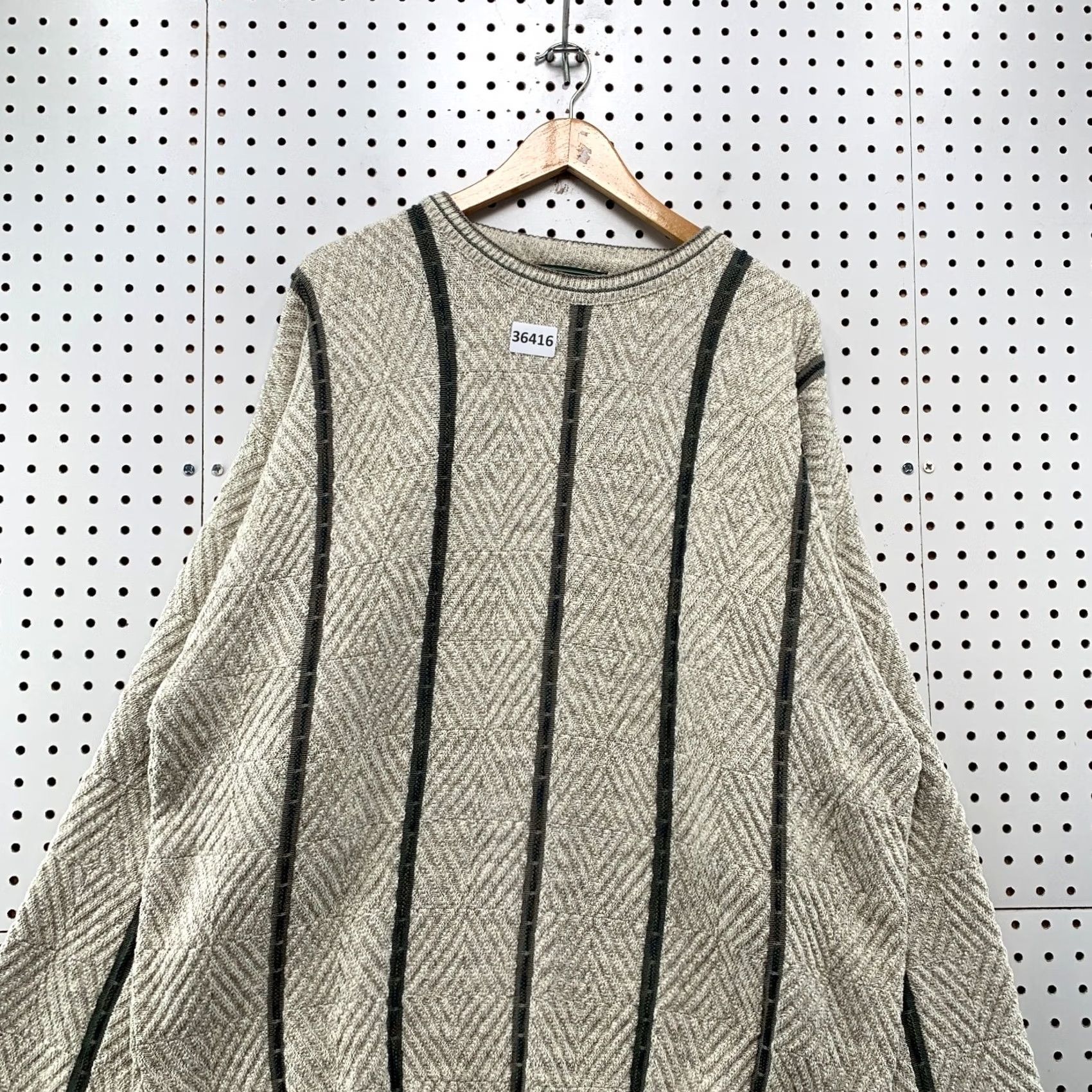 Croft & Barrow VINTAGE Croft & Barrow Sweater Mens XL Beige Striped Made USA Size US XL / EU 56 / 4 - 2 Thumbnail