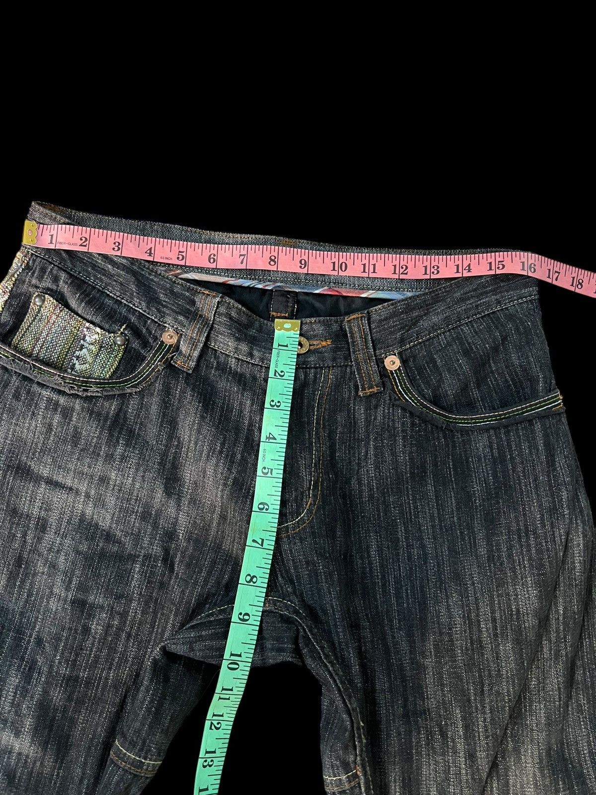 If Six Was Nine × Le Grande Bleu (L.G.B.) VINTAGE 90’S STYLE DOMINATE HANDCRAFTED NICE DESIGN JEANS Size US 32 / EU 48 - 12 Thumbnail