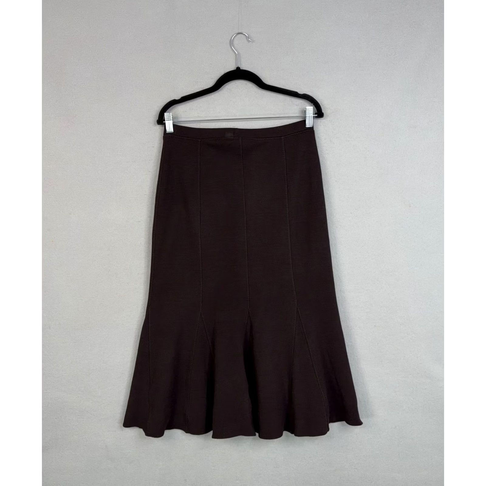 Eileen Fisher Eileen Fisher Skirt Womens Small Brown Knit Trumpet Flare Maxi Minimal USA Size 28" / US 6 / IT 42 - 6 Thumbnail