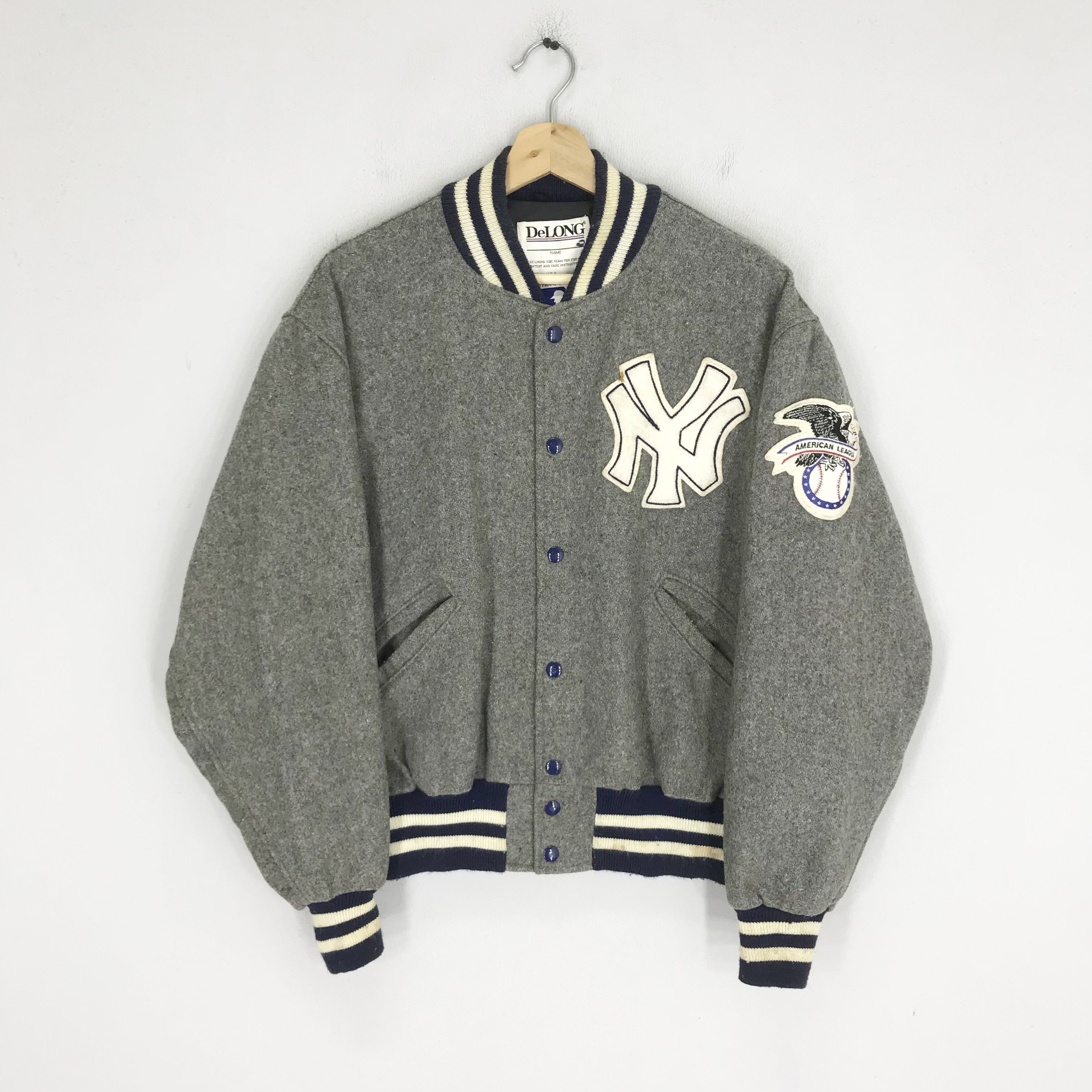 MLB Vintage 90's New York Yankees Wool Varsity Jacket MLB Team Size US L / EU 52-54 / 3 - 1 Thumbnail