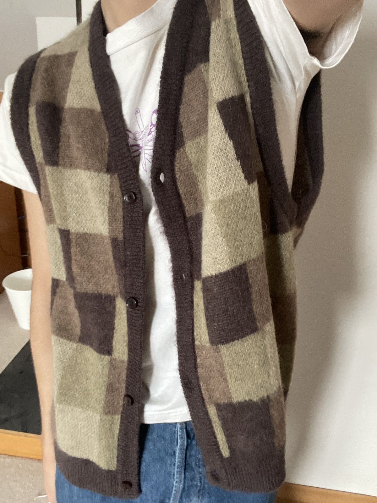 image of Stussy Brown Sweater Vest, Men's (Size Medium)
